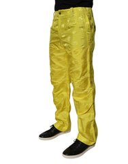 Dolce & Gabbana Yellow DG Monogram Polyester Straight Pants