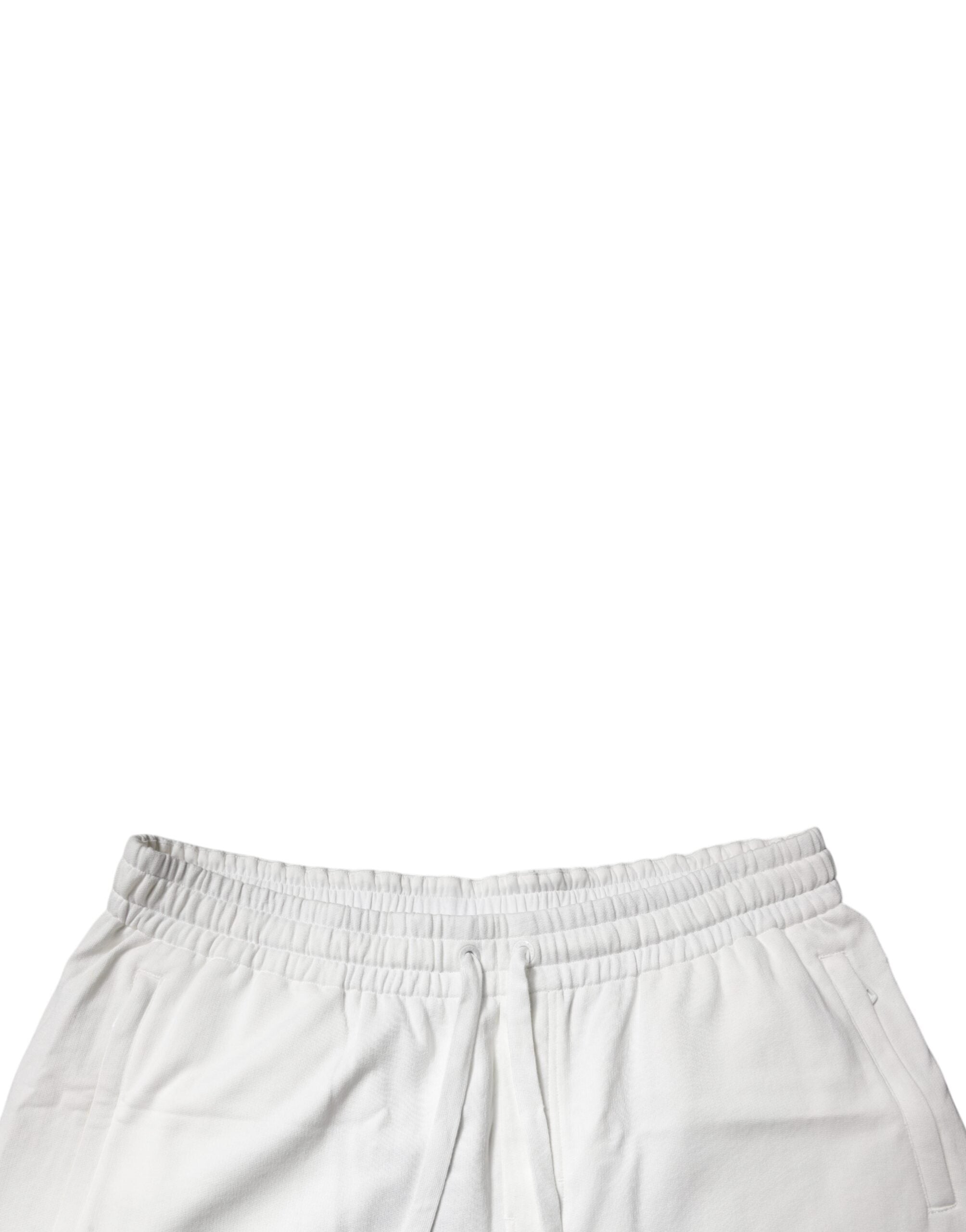 Short de survêtement Dolce &amp; Gabbana en coton blanc, style bermuda, pour homme.