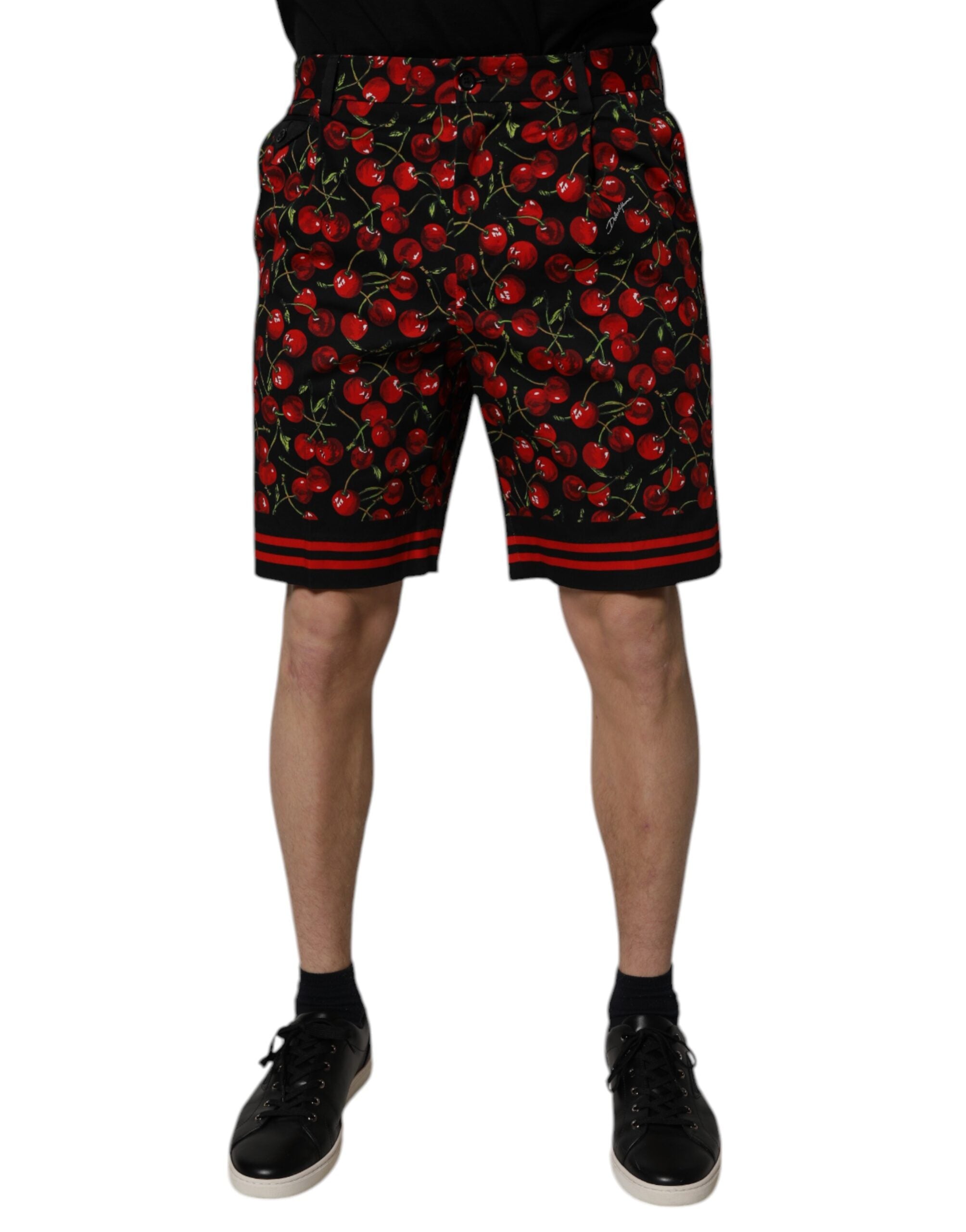 Bermuda en coton Dolce &amp; Gabbana à imprimé cerises noires et rouges