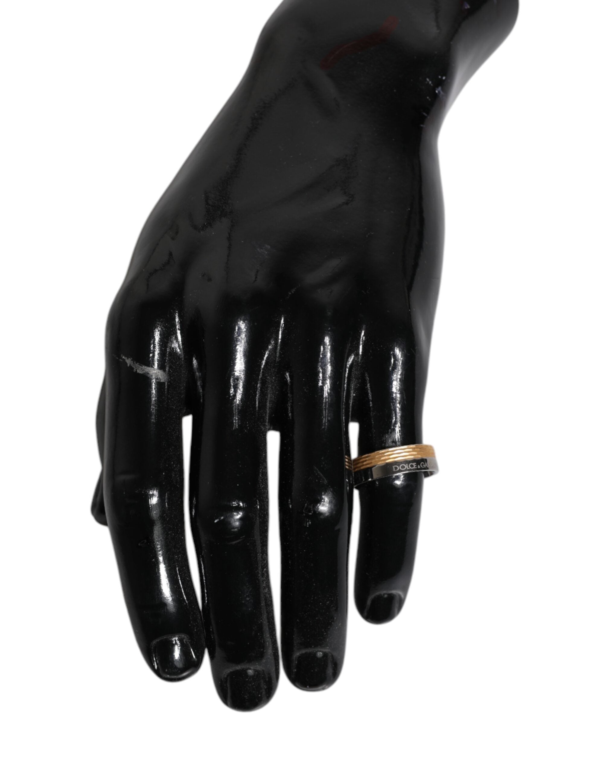 Bague Dolce &amp; Gabbana en laiton véritable, coloris or et argent, avec logo DG.