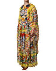 Dolce &amp; Gabbana Kaftan-Kleid aus Twill mit mehrfarbigem Carretto-Print