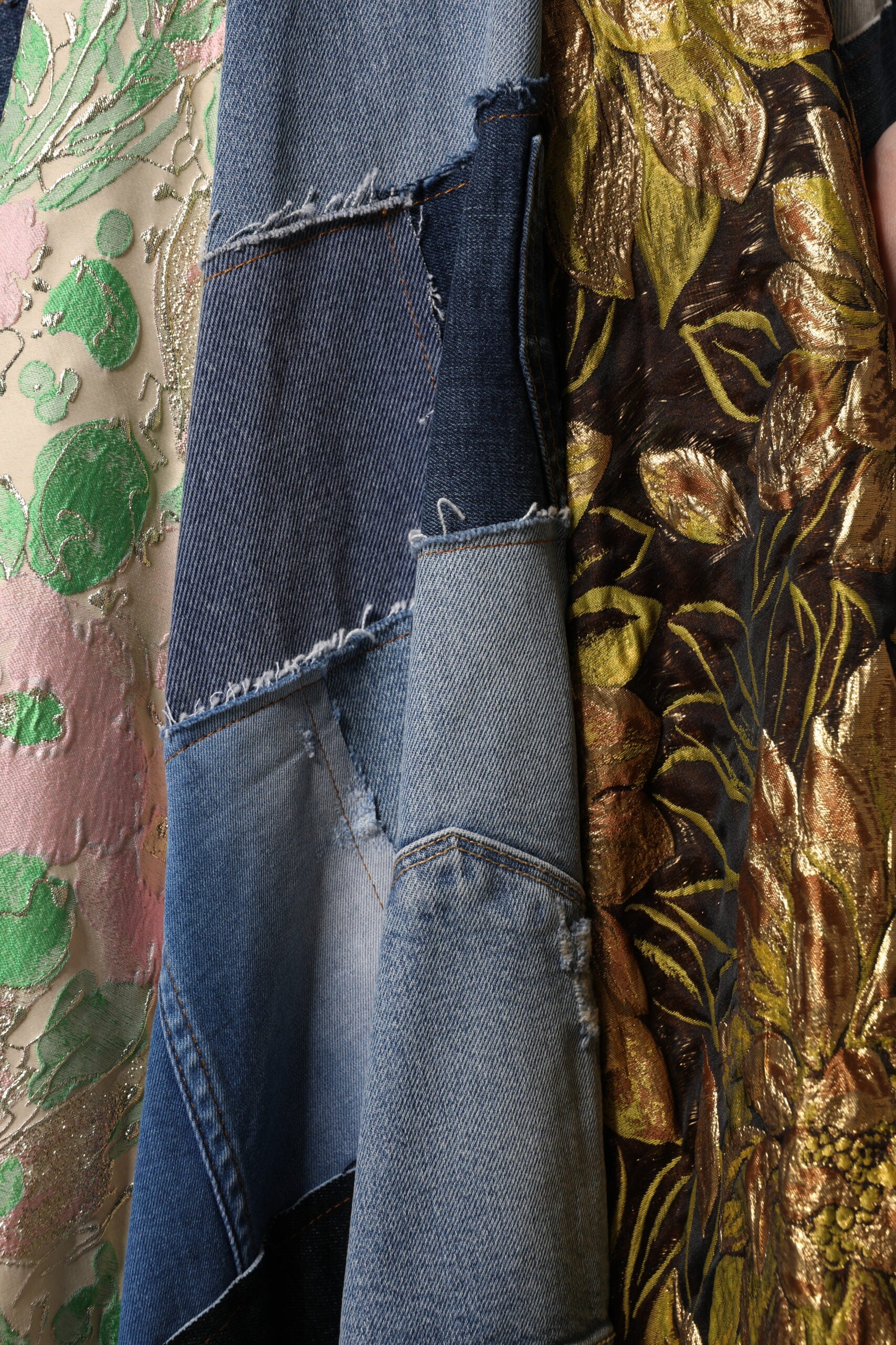 Jupe midi taille haute patchwork multicolore Dolce &amp; Gabbana