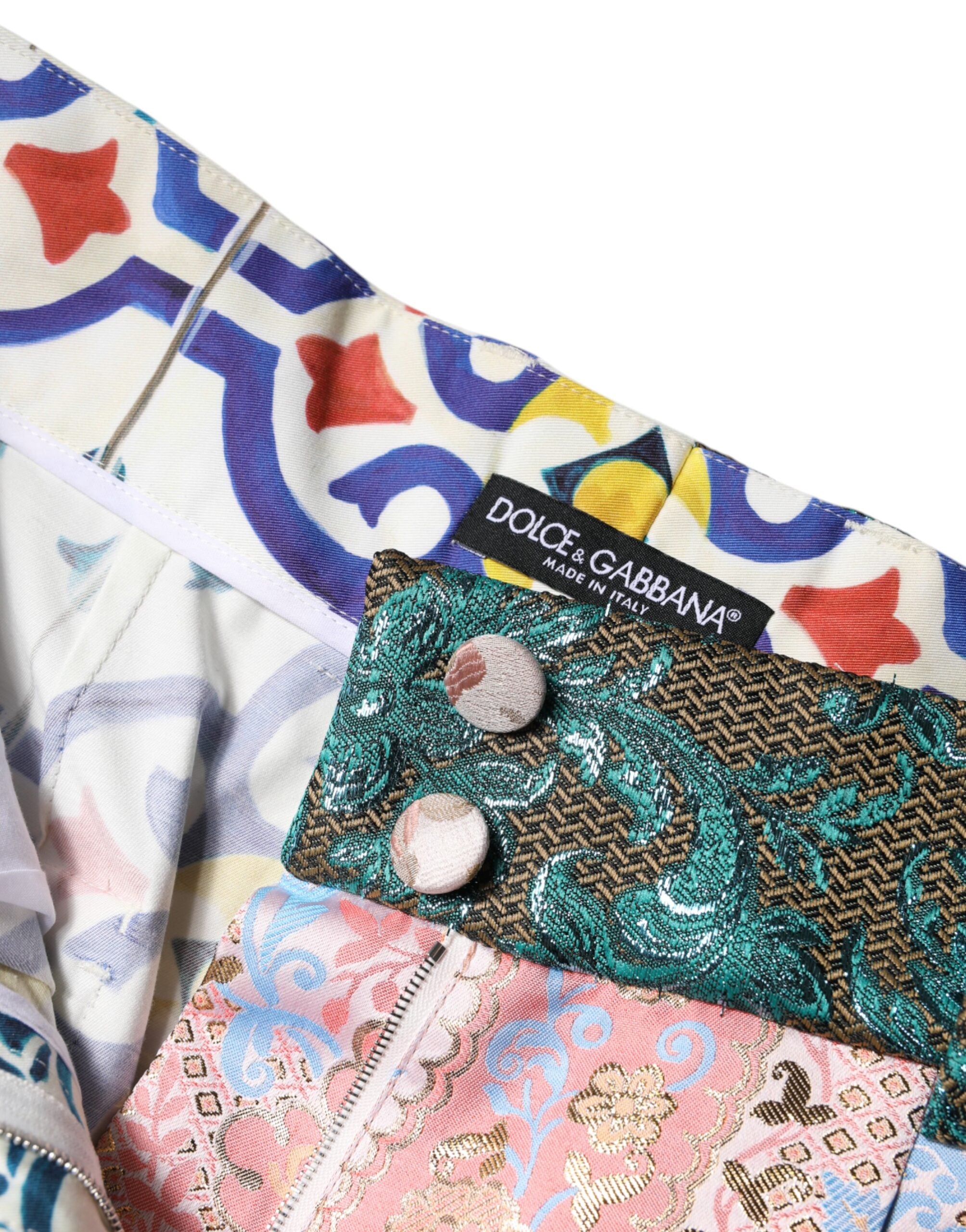 Dolce &amp; Gabbana Hotpants-Shorts aus mehrfarbigem Baumwoll-Patchwork