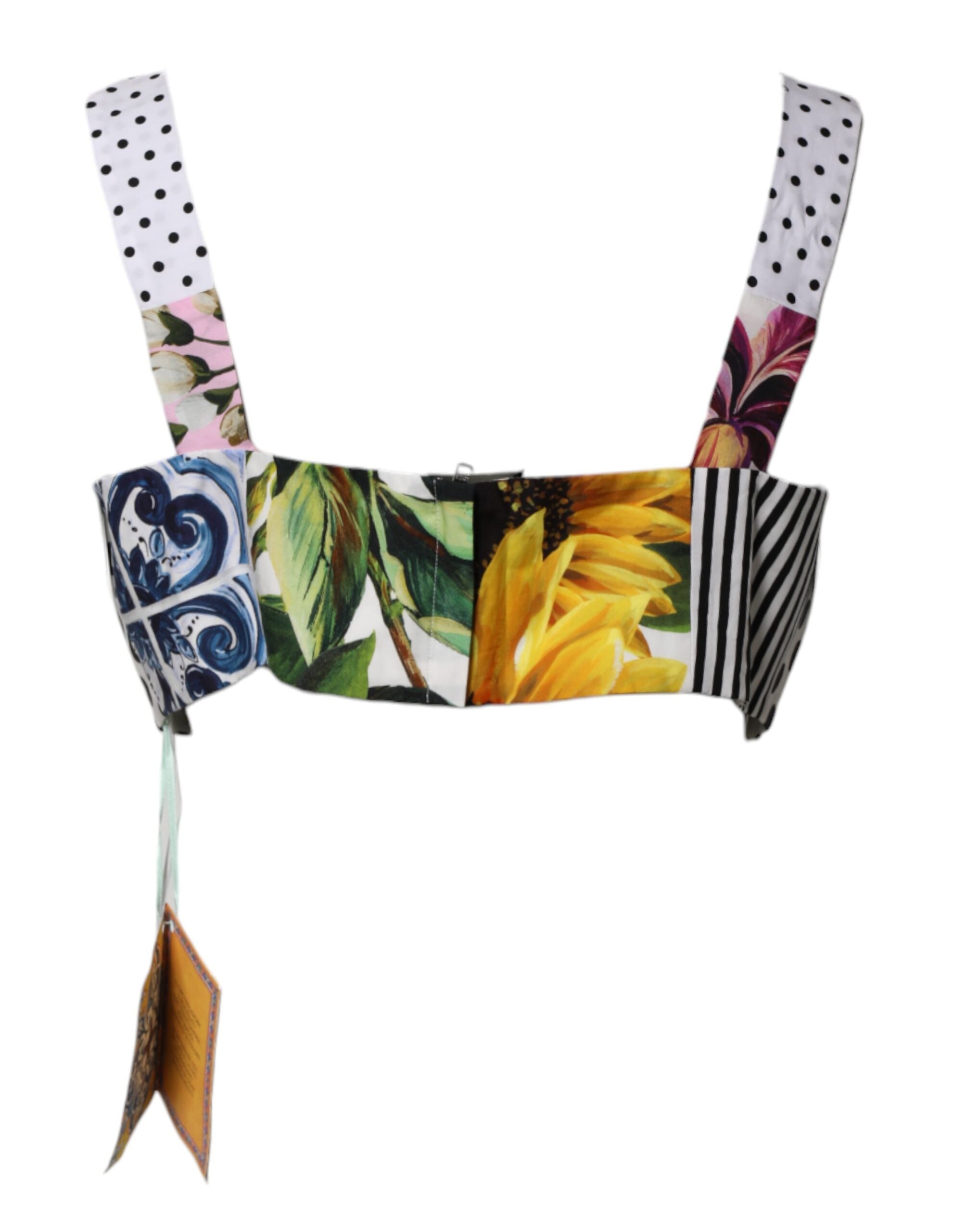 Dolce &amp; Gabbana Top court patchwork multicolore à encolure cœur