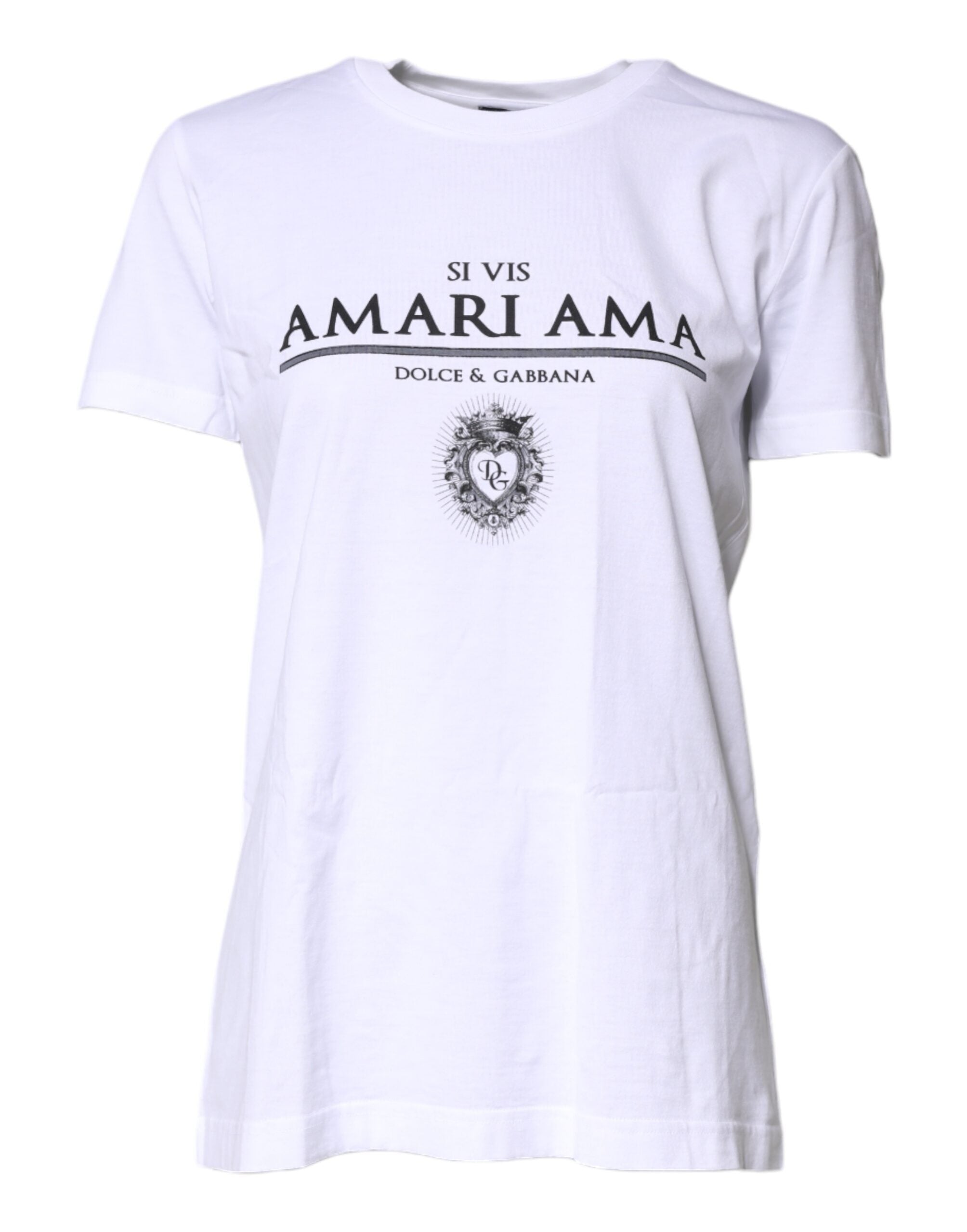 T-shirt Dolce &amp; Gabbana blanc en coton imprimé à col rond