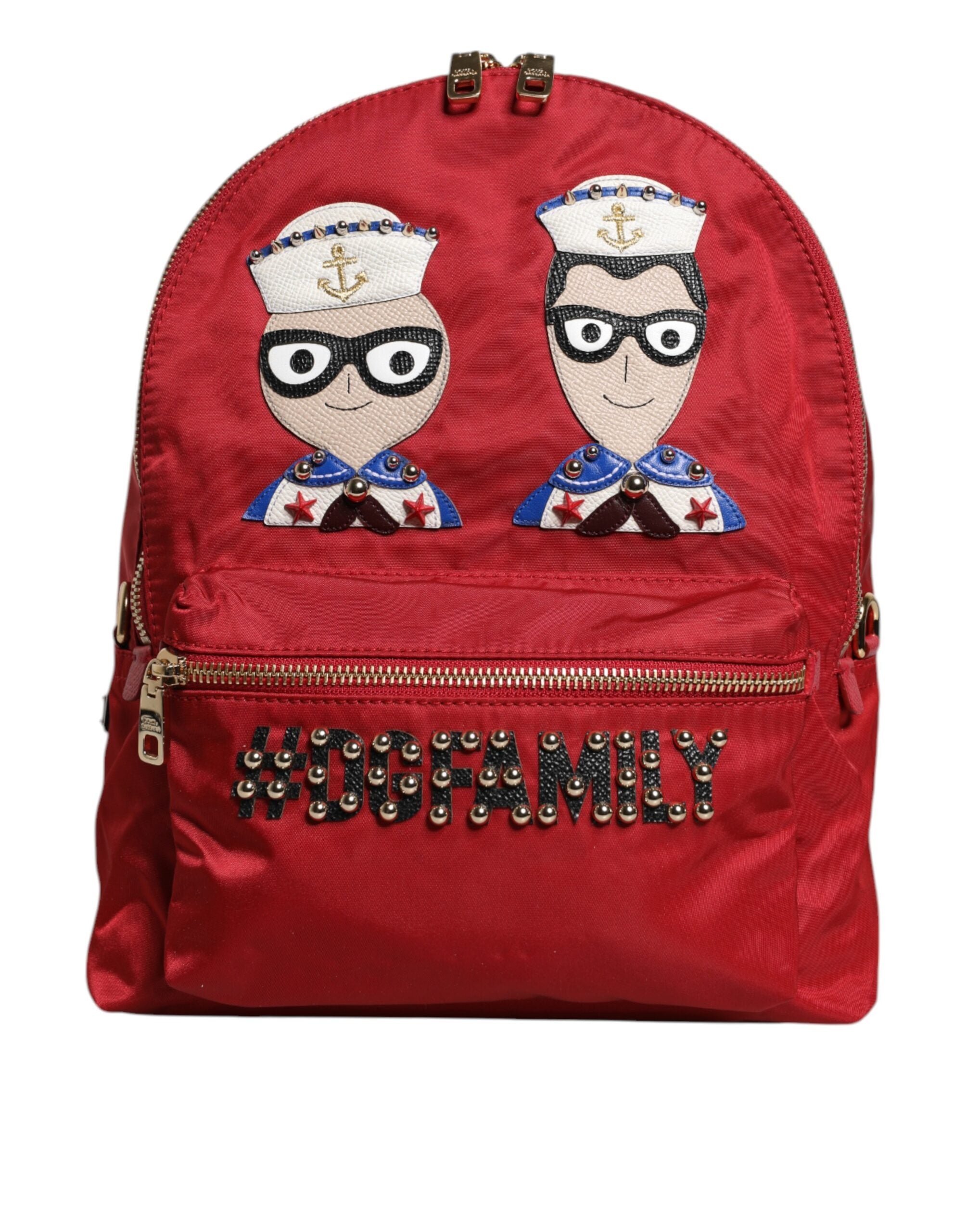 Dolce &amp; Gabbana Roter #DGFAMILY VULCANO Rucksack mit Verzierungen