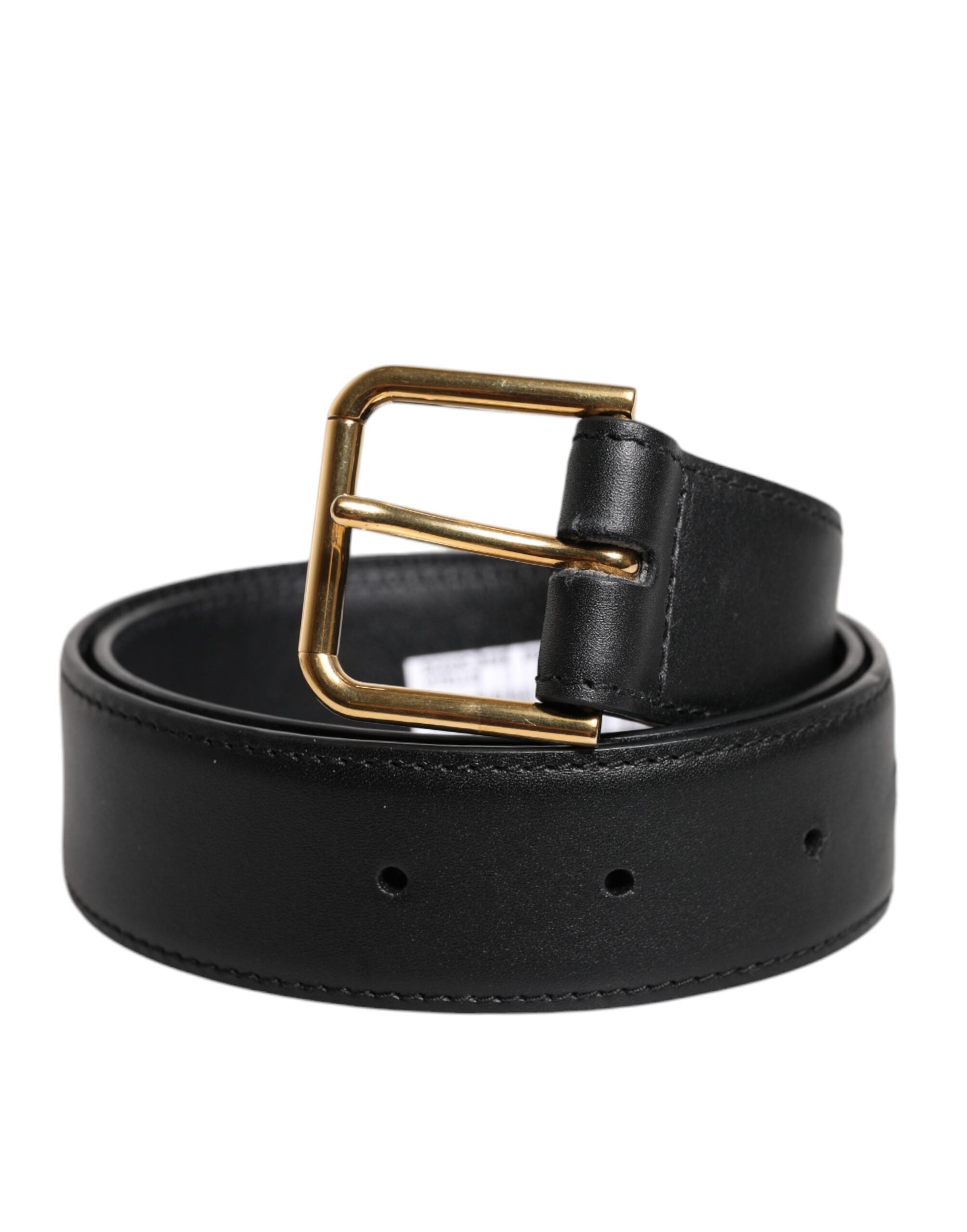 Ceinture classique Dolce &amp; Gabbana en cuir noir avec boucle en métal