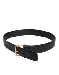 Ceinture classique Dolce &amp; Gabbana en cuir noir avec boucle en métal