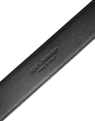 Ceinture classique Dolce &amp; Gabbana en cuir noir avec boucle en métal