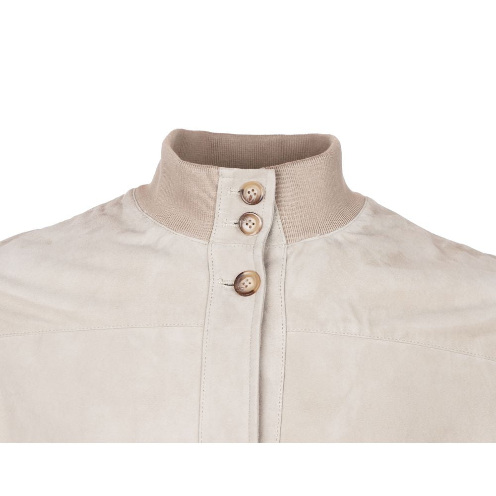 Veste homme en cuir de veau beige Emilio Romanelli