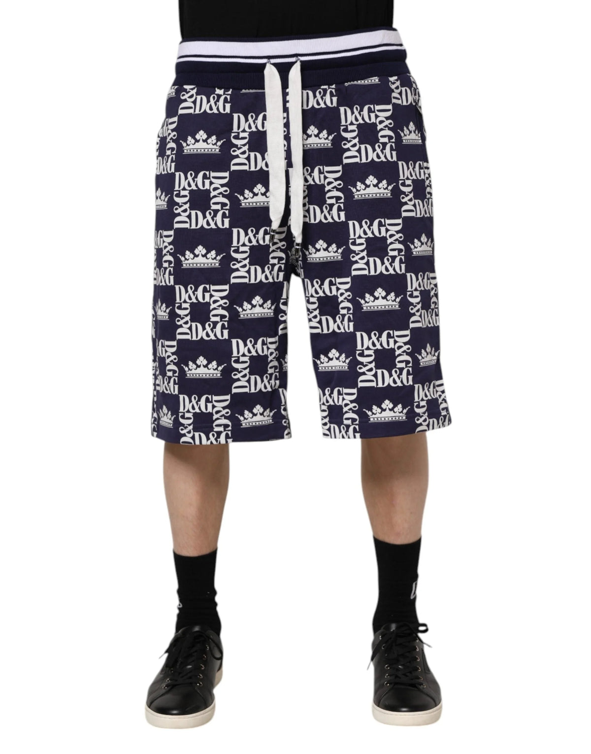 Dolce & Gabbana Blue DG Logo Print Chino Men Bermuda Shorts