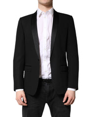 Dolce &amp; Gabbana Schwarzer einreihiger Herrenmantel MARTINI Blazer