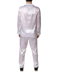 Ensemble pyjama homme Dolce &amp; Gabbana en satin de soie blanc