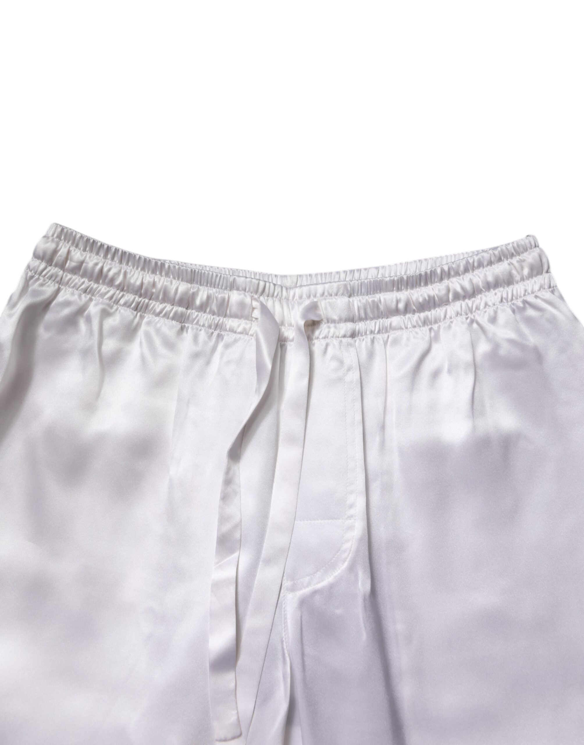 Ensemble pyjama homme Dolce &amp; Gabbana en satin de soie blanc