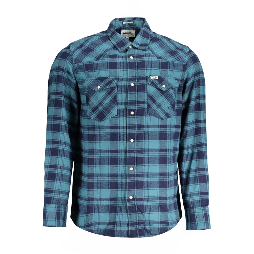 Chemise Wrangler bleue en coton