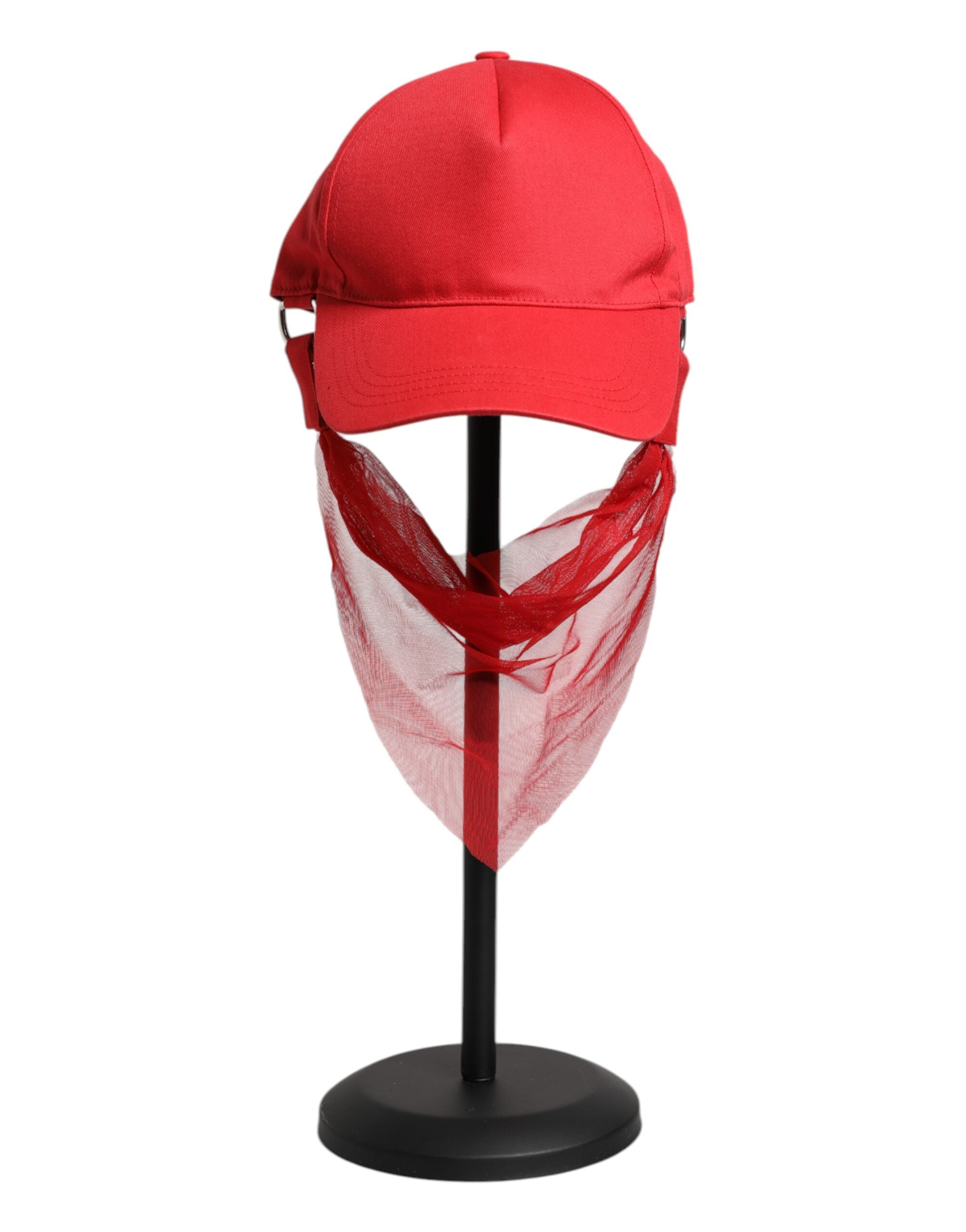 Dolce &amp; Gabbana Rote Baumwoll-Baseballkappe mit 6 Panels für Damen