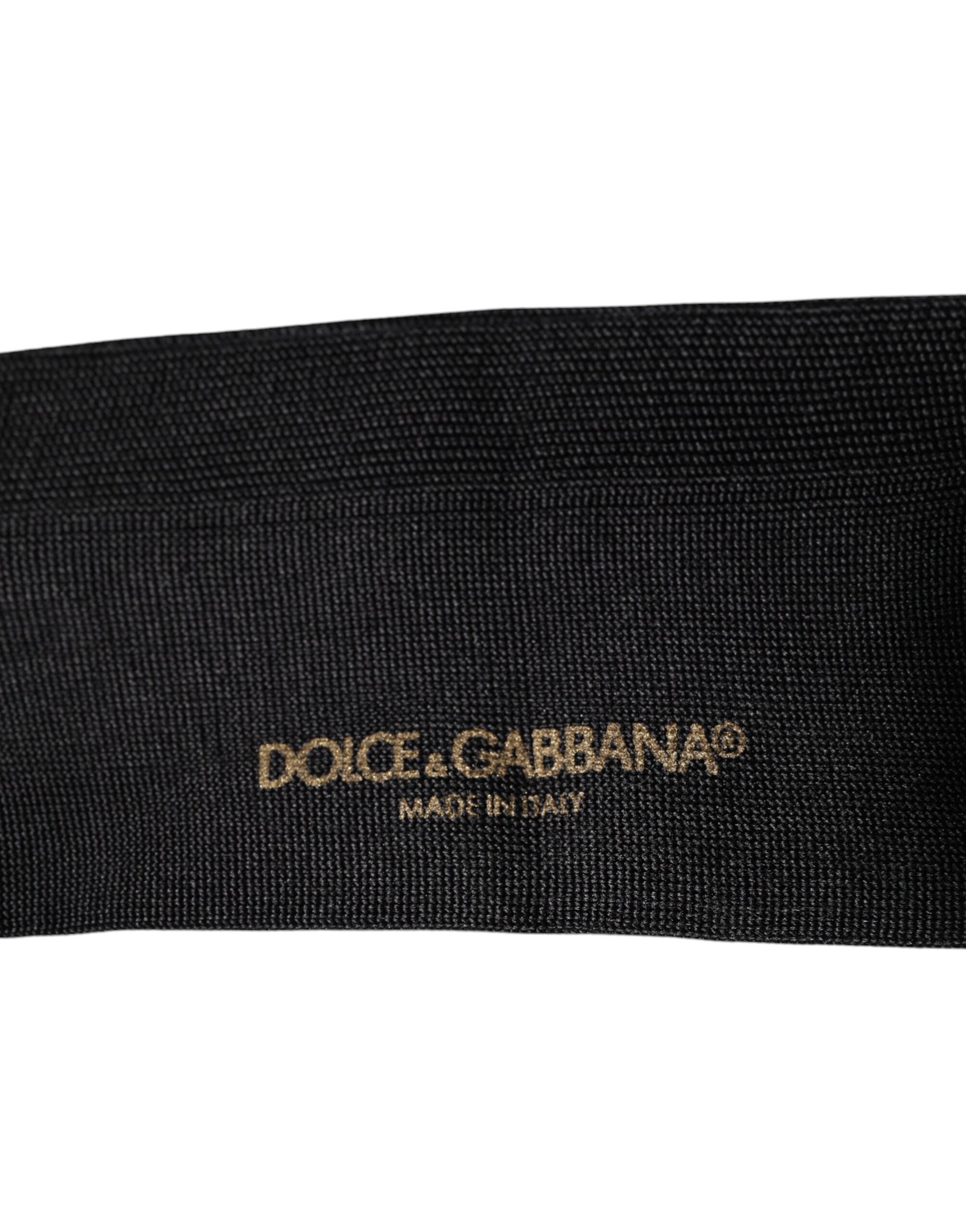 Dolce &amp; Gabbana Schwarze Baumwollsocken mit DG-Logo, mittelhoch, Herren