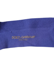 Dolce &amp; Gabbana Lila Baumwollsocken mit Logo, die über die Wade gehen