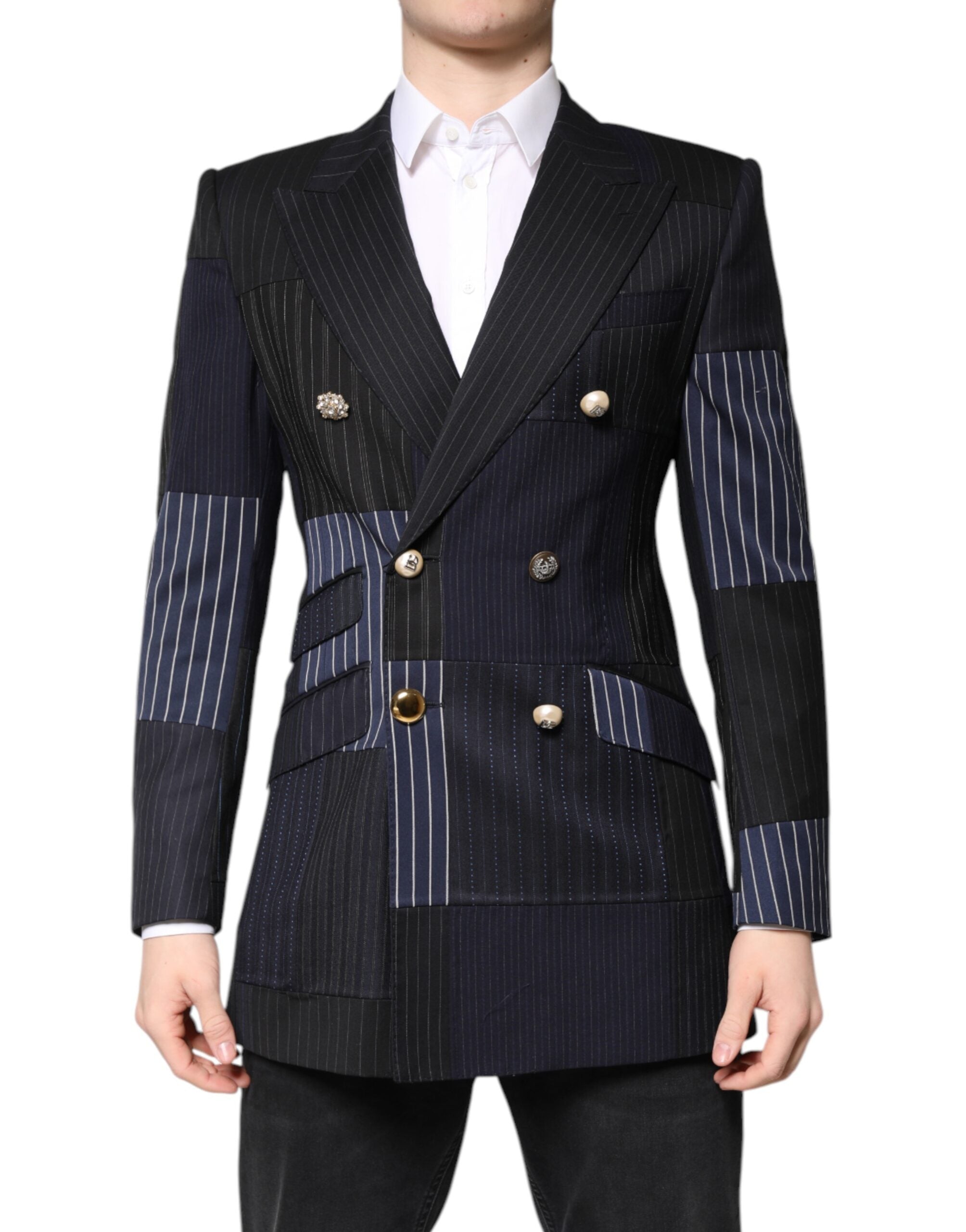 Dolce &amp; Gabbana Mehrfarbiger Patchwork-Jackett-Mantel-Anzugblazer