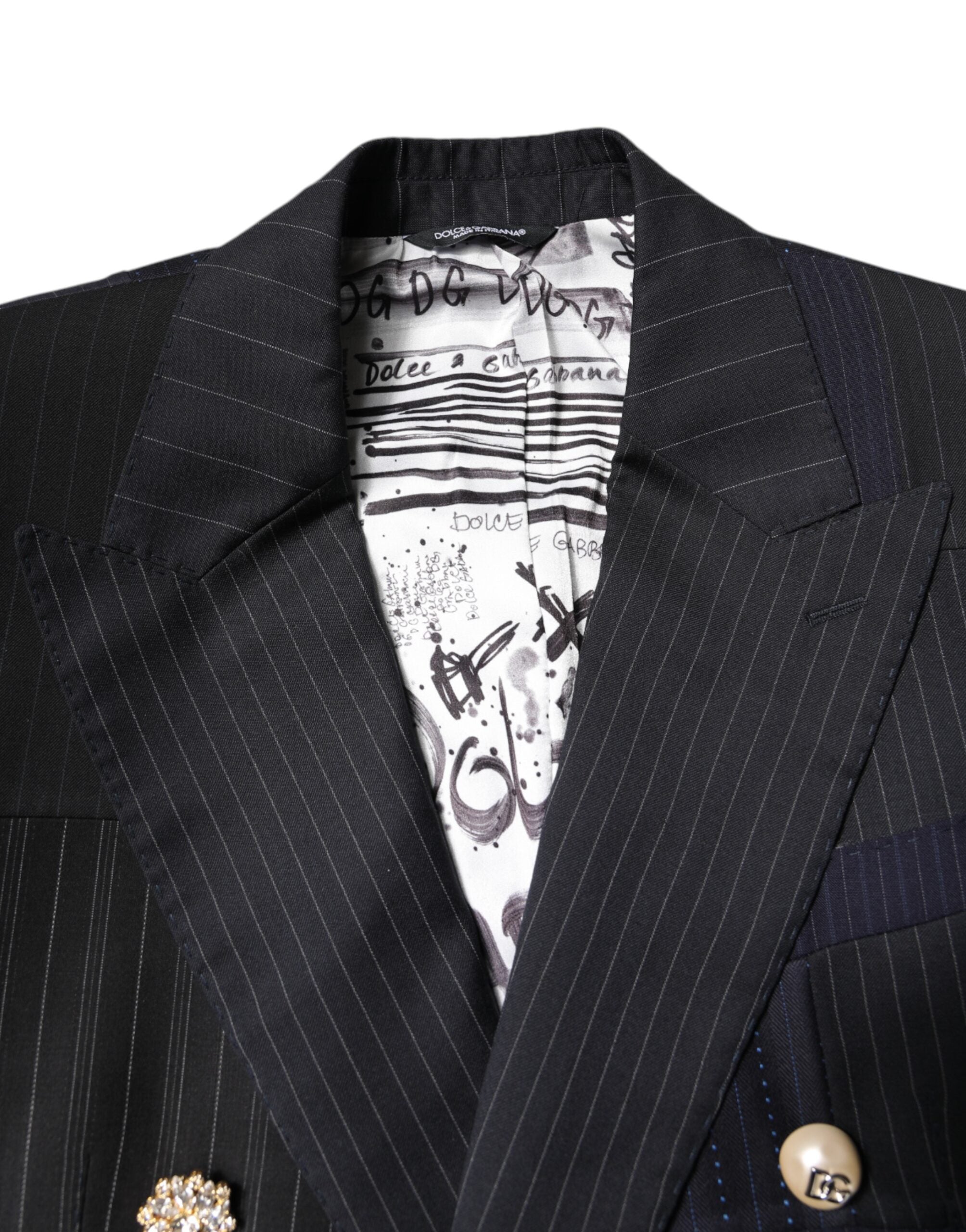 Dolce &amp; Gabbana Mehrfarbiger Patchwork-Jackett-Mantel-Anzugblazer