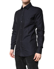 Chemise habillée formelle pour homme Dolce &amp; Gabbana en coton noir et or