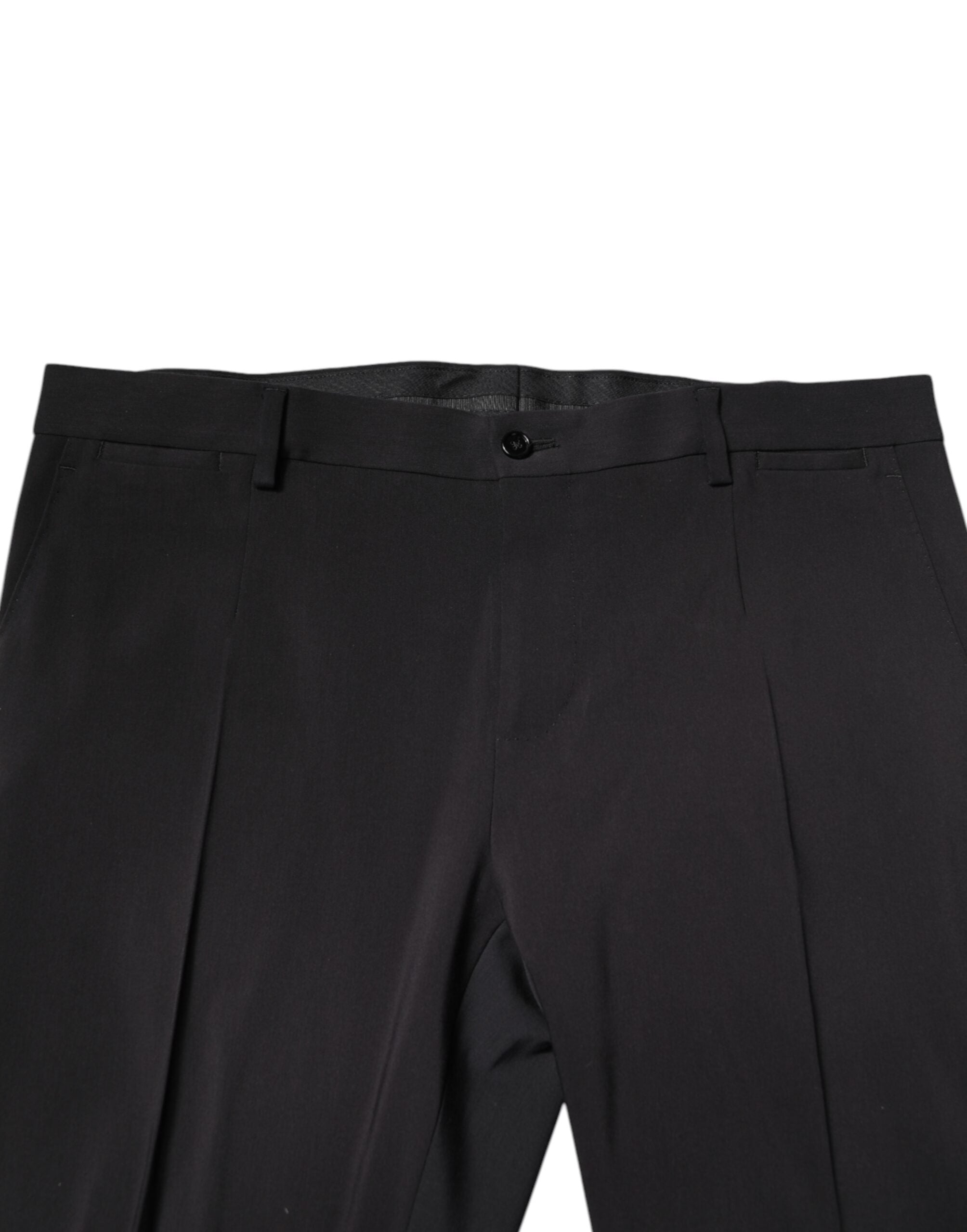 Dolce &amp; Gabbana Schwarzer Wollanzug, einreihig, zweiteilig