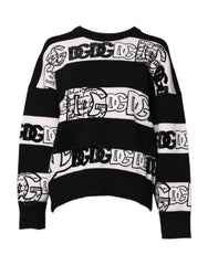 Dolce &amp; Gabbana Pullover aus Wolle mit schwarzem und weißem Logoprint