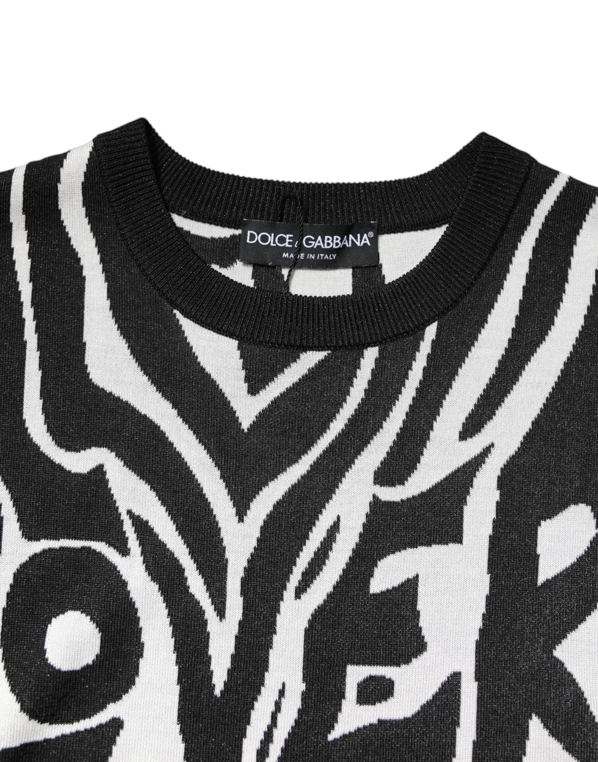 Dolce &amp; Gabbana Pullover für Damen mit schwarz-weißem Print
