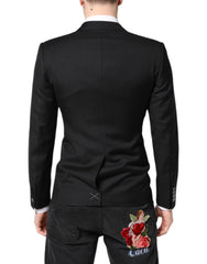 Dolce &amp; Gabbana Schwarzer MARTINI Zweireiher-Mantelblazer
