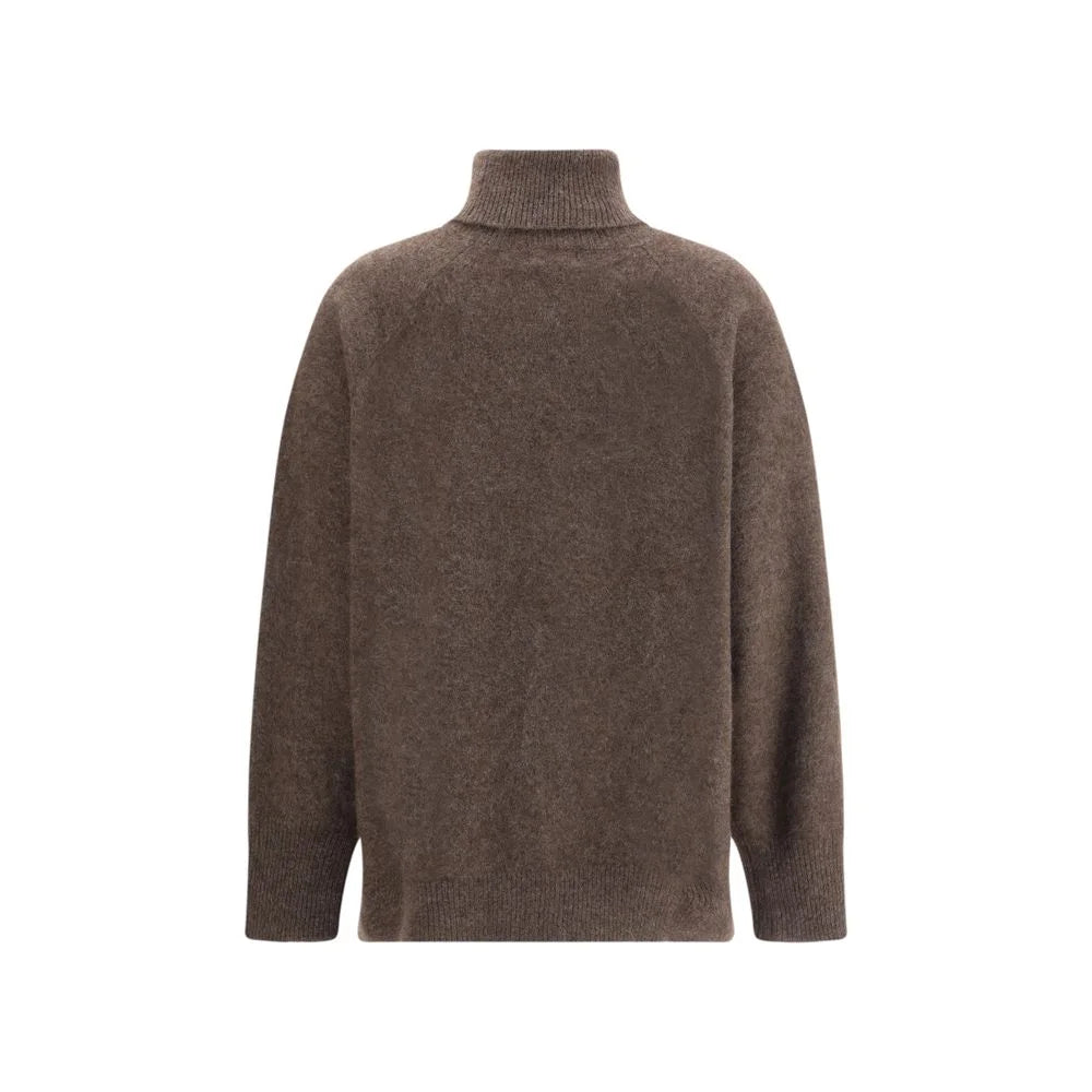 P.A.R.O.S.H. Brown Horsehair Turtleneck - L
