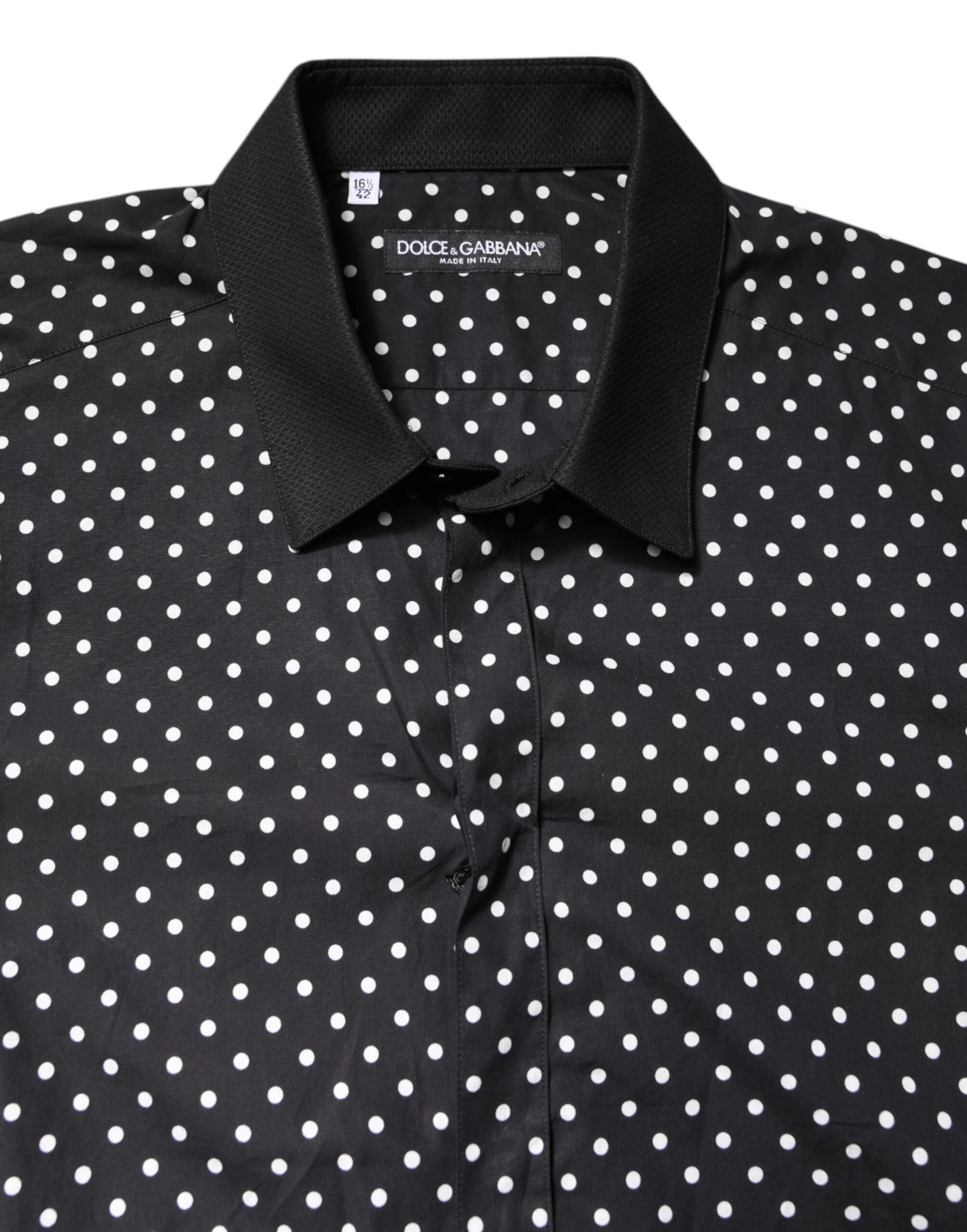Chemise habillée Dolce &amp; Gabbana en coton noir à pois