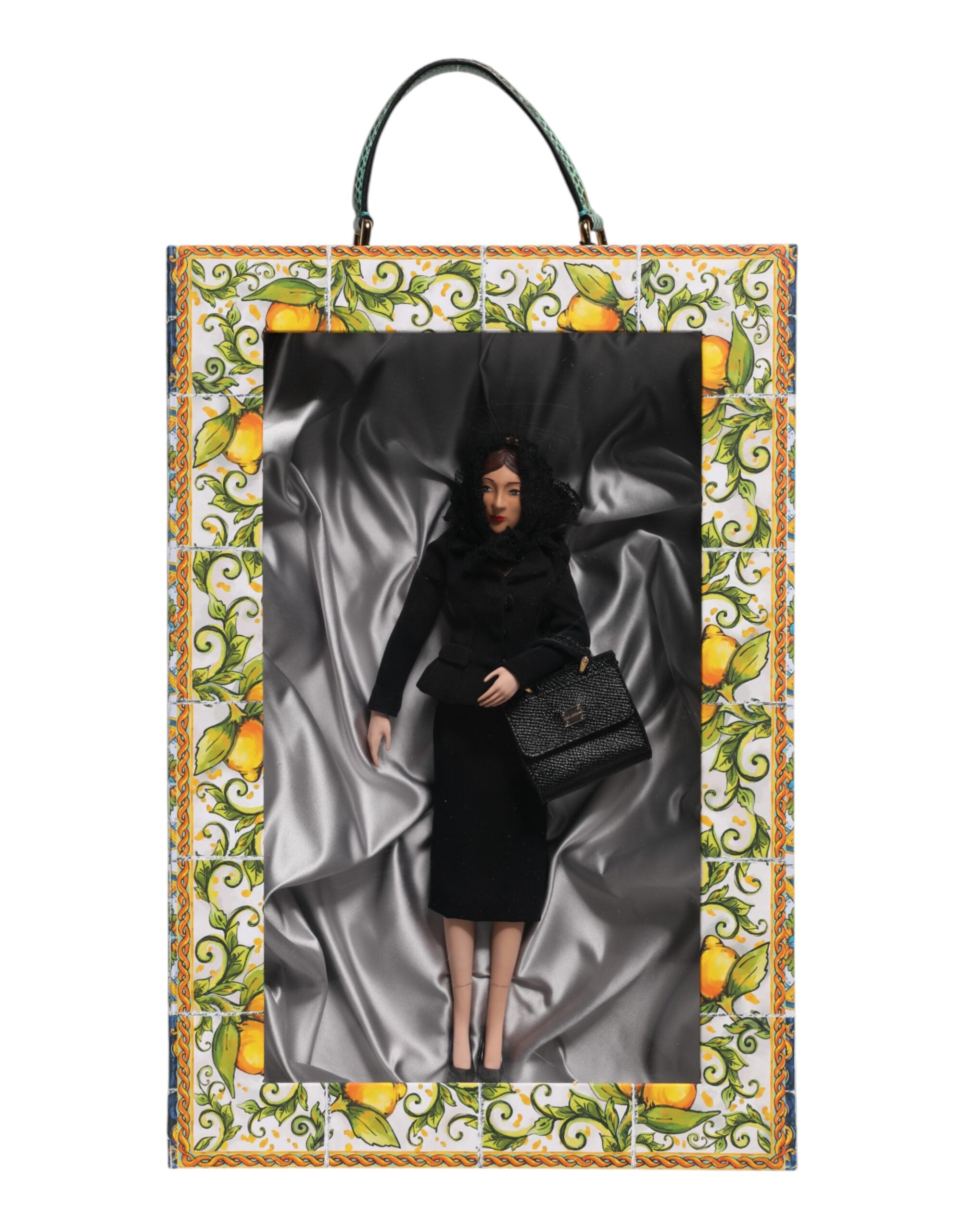 Poupées Dolce &amp; Gabbana en céramique, porcelaine et cuir, robe noire, style Sicile