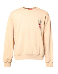 Dolce &amp; Gabbana Pullover in Beige mit Kirschmuster und Rundhalsausschnitt