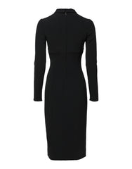 Dolce & Gabbana Black Long Sleeves Bodycon Sheath Midi Dress