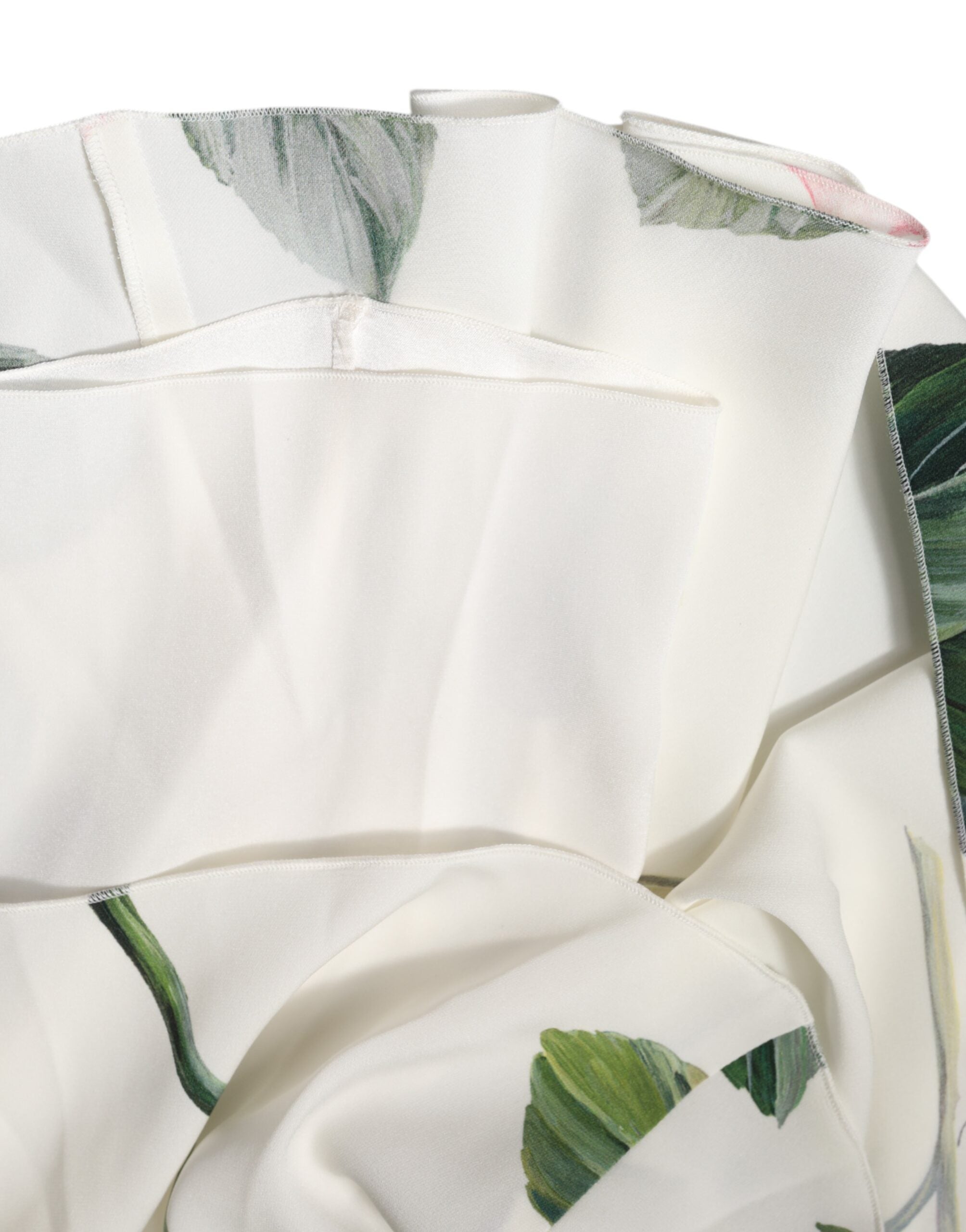 Dolce &amp; Gabbana Weißes, geblümtes Etuikleid mit One-Shoulder-Ausschnitt, Midi-Länge