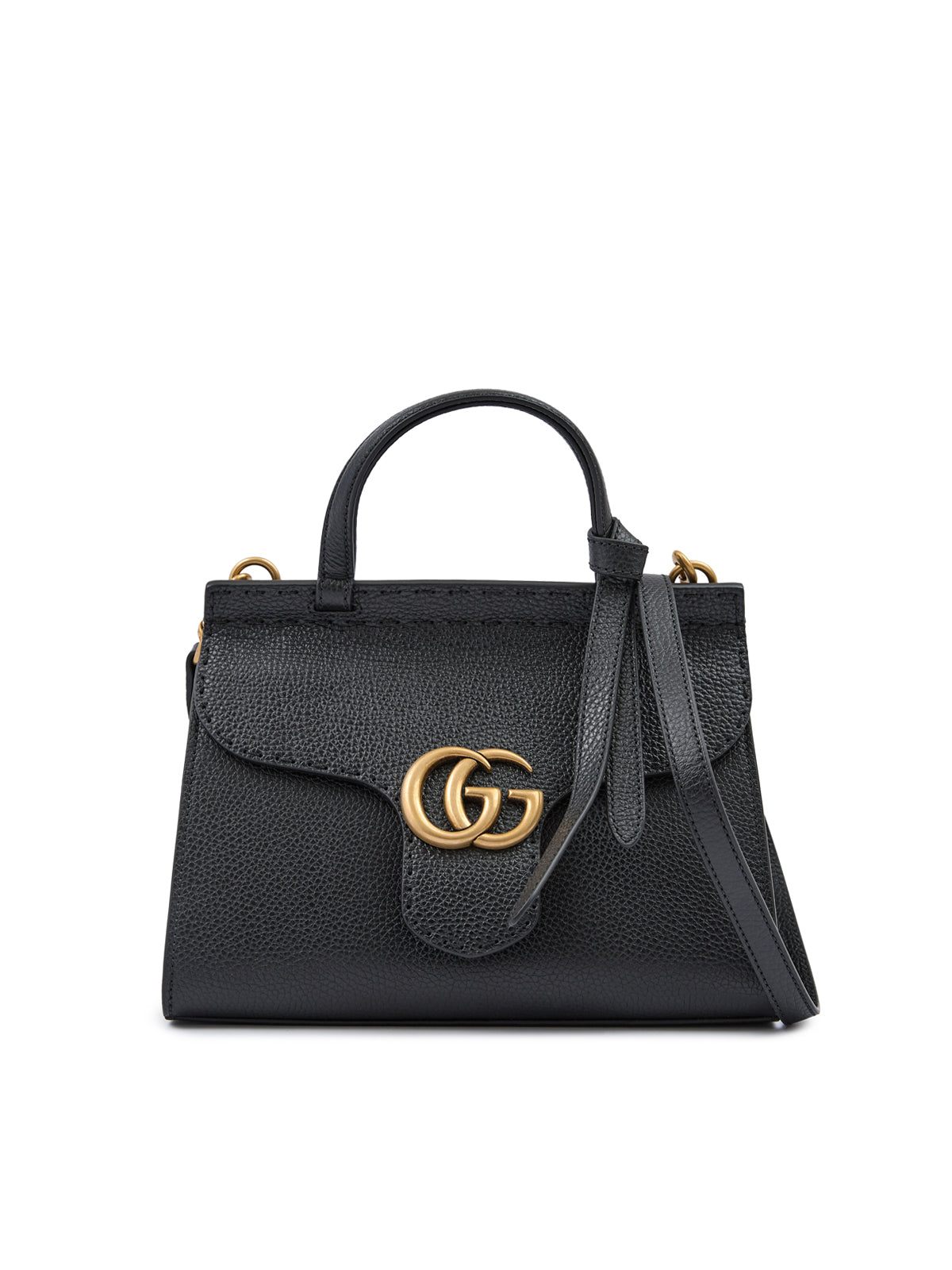 Sac à main Gucci GG Marmont en cuir noir