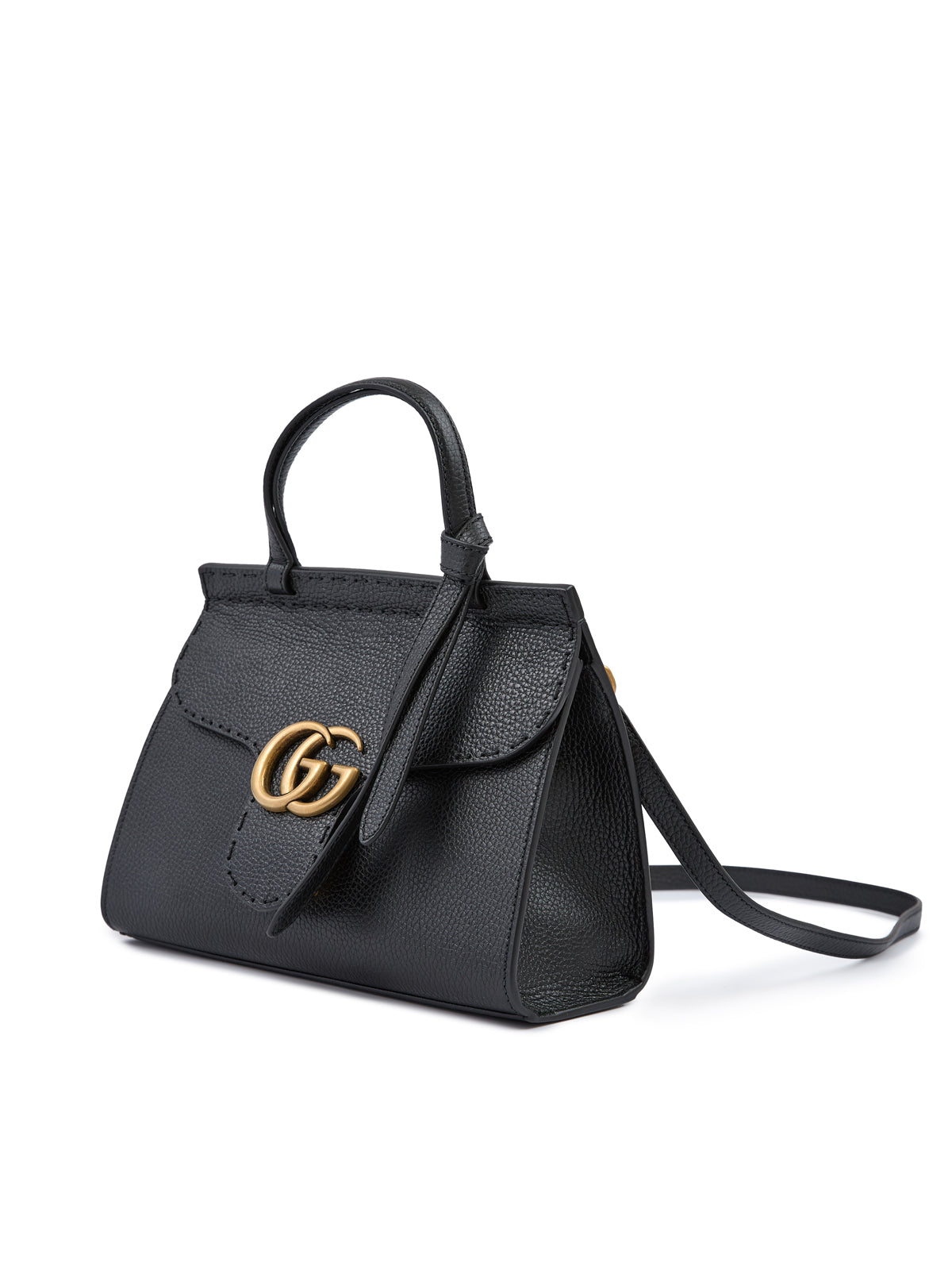 Sac à main Gucci GG Marmont en cuir noir