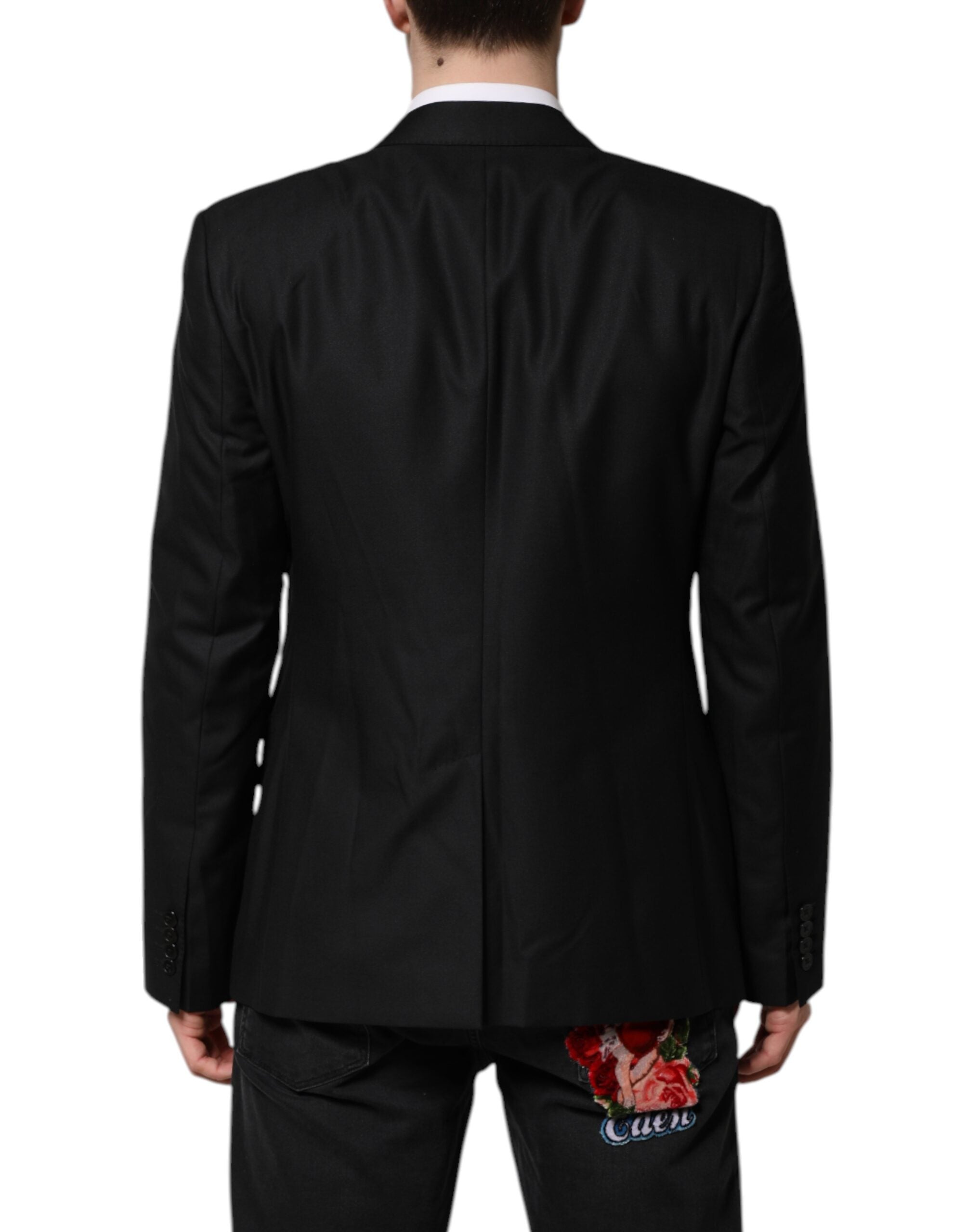 Dolce &amp; Gabbana Schwarzer, einreihiger Anzug, zweiteiliger Blazer