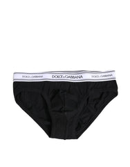 Dolce &amp; Gabbana Schwarze Baumwoll-Stretch-Slips