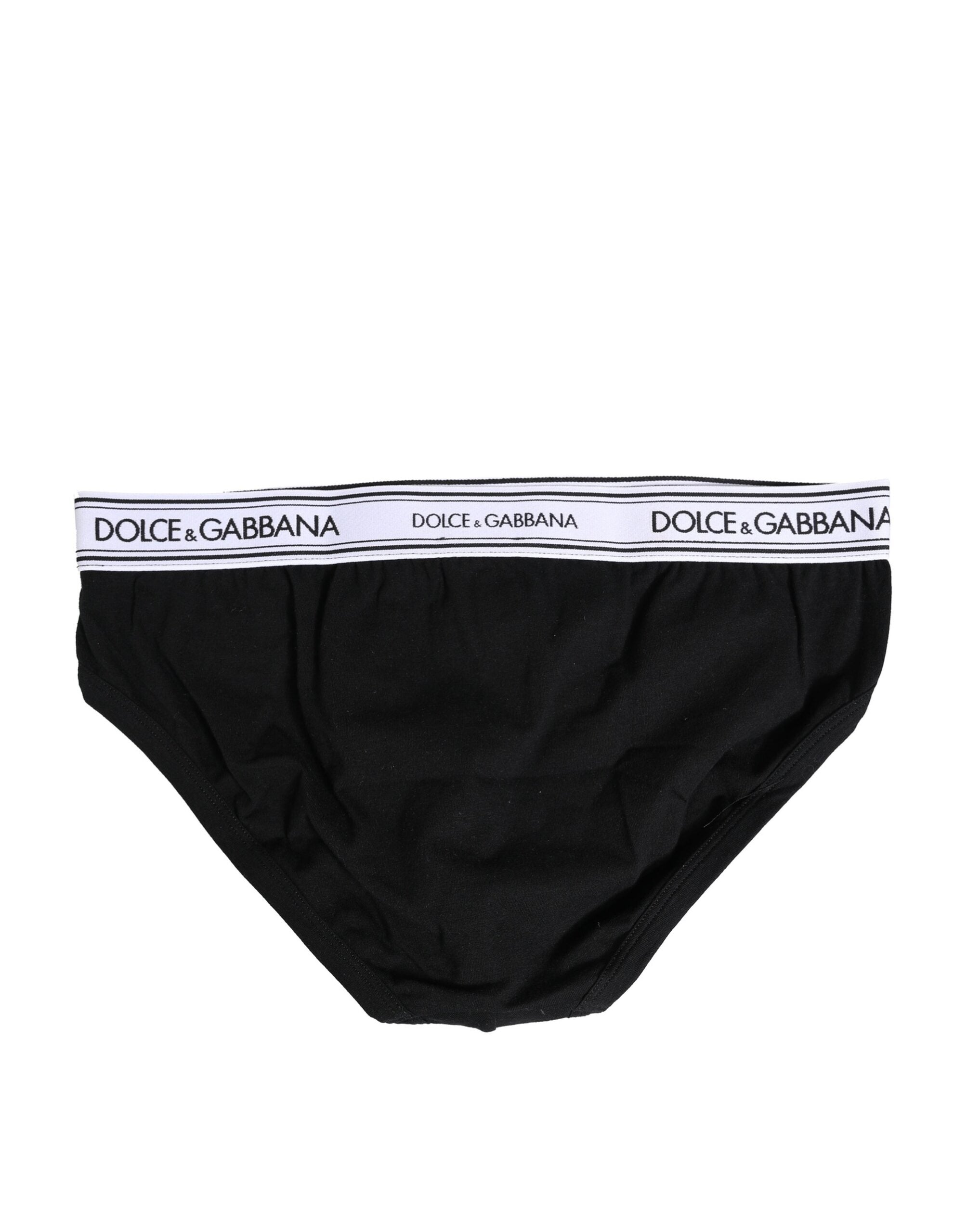 Dolce &amp; Gabbana Schwarze Baumwoll-Stretch-Slips