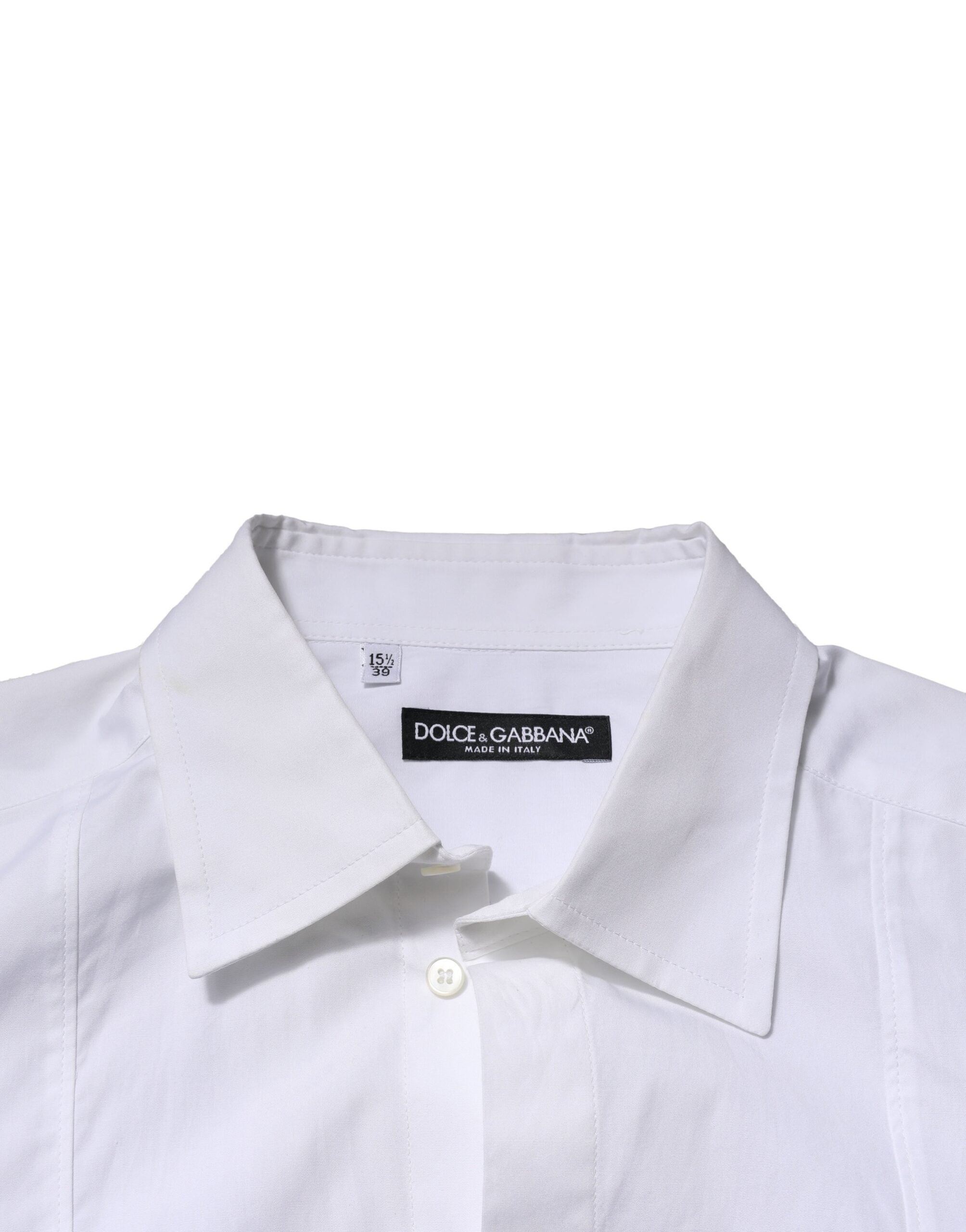 Dolce & Gabbana White Poplin Cotton Formal Men Dress Shirt