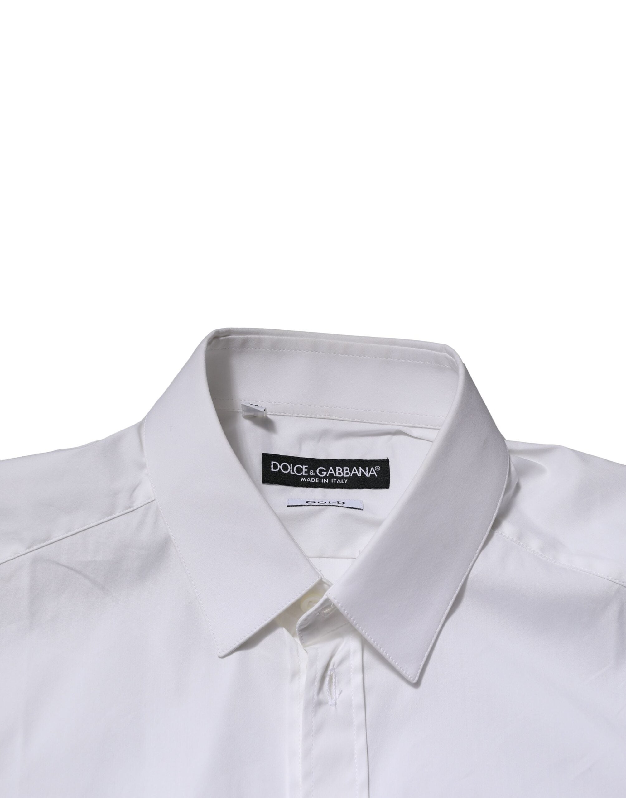 Chemise habillée formelle pour homme Dolce &amp; Gabbana en coton blanc doré