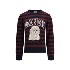 Pull rayé Ganni à motif caniche