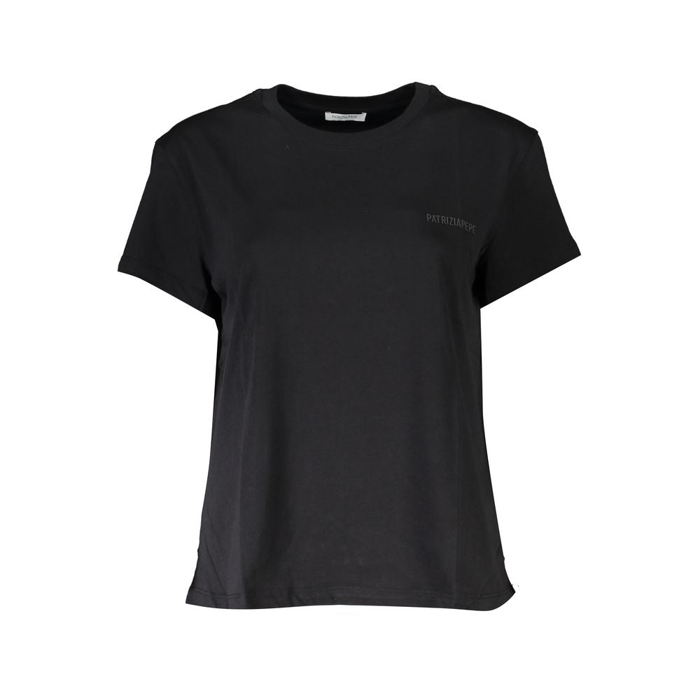 Patrizia Pepe Schwarzes Baumwoll-T-Shirt für Damen