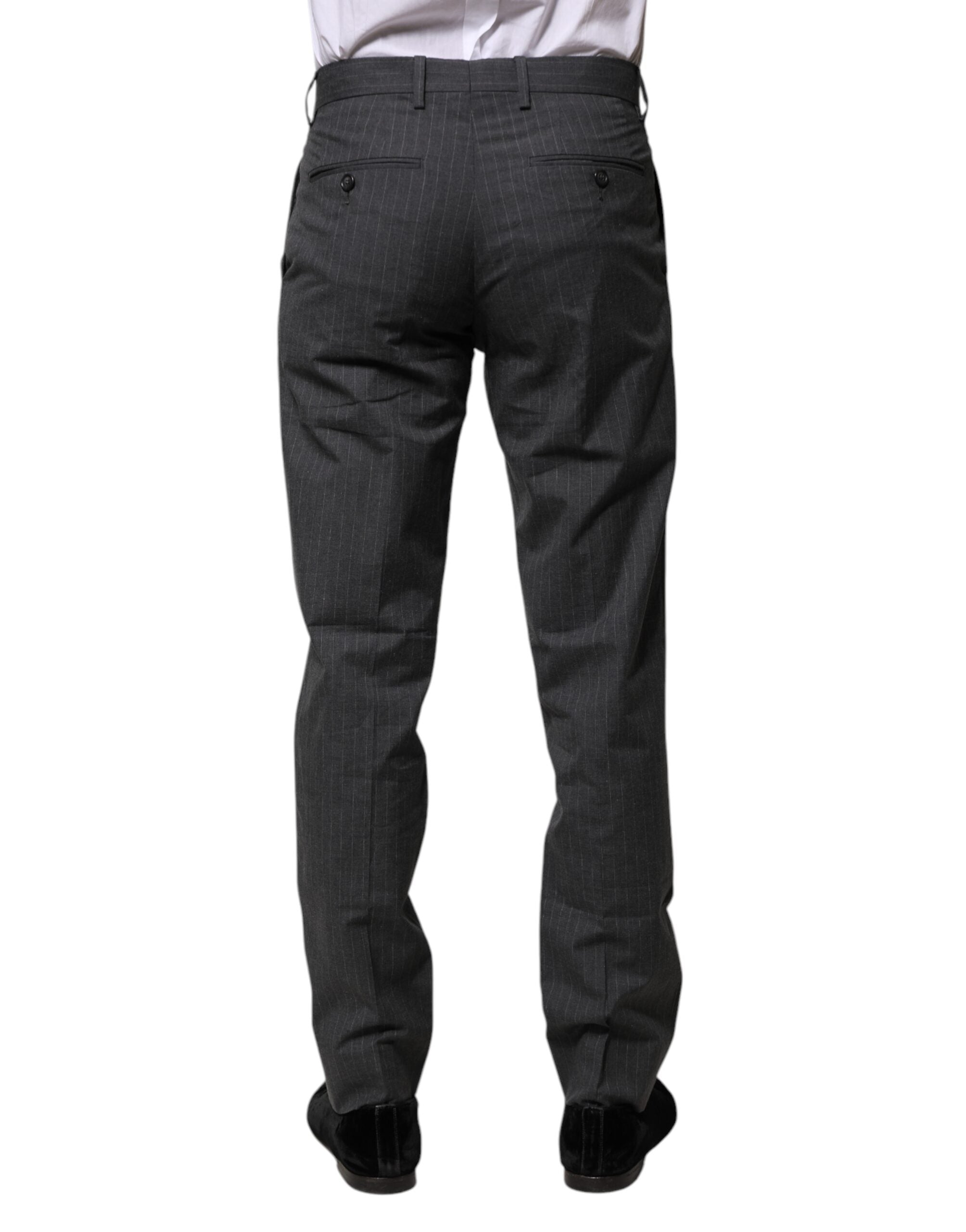 Pantalon habillé Dolce &amp; Gabbana en coton gris rayé
