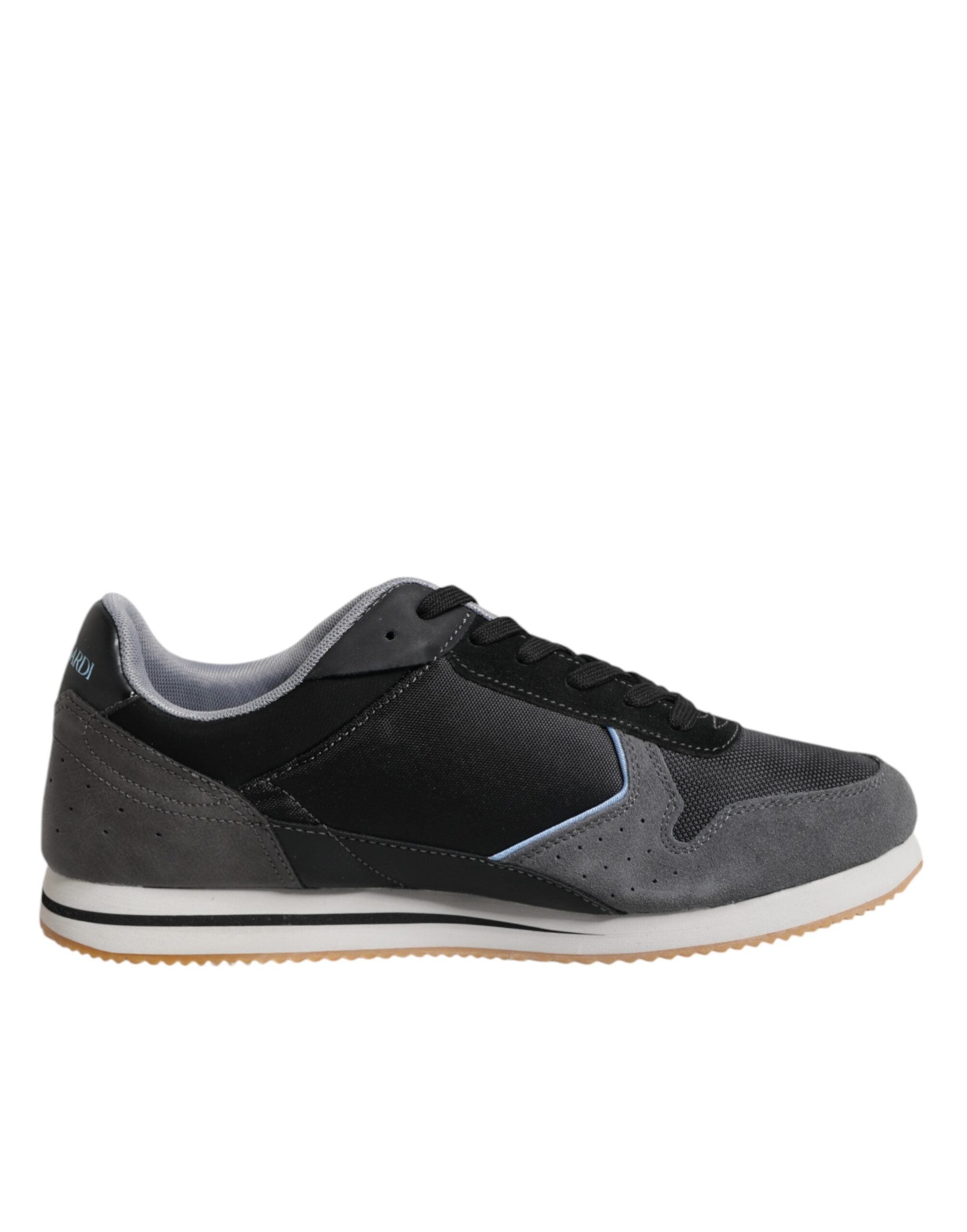 Chaussures de sport basses décontractées à lacets Trussardi noires et grises