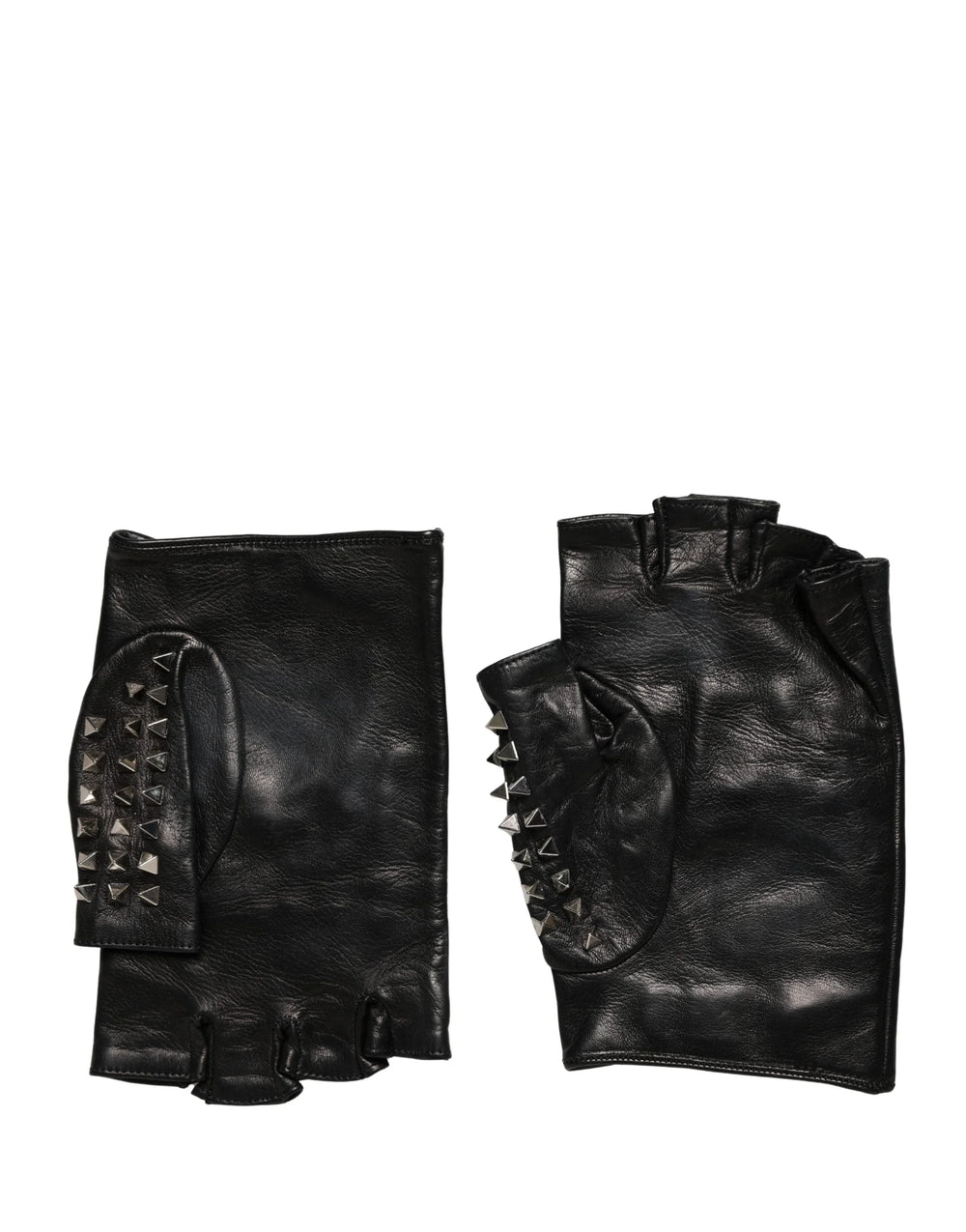 Dolce & Gabbana Black Embellished Wrist Length Mitten Women Gloves - 9 | M