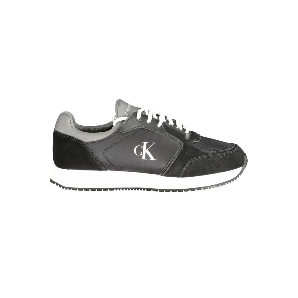Calvin Klein Herren-Sneaker aus schwarzem Leder