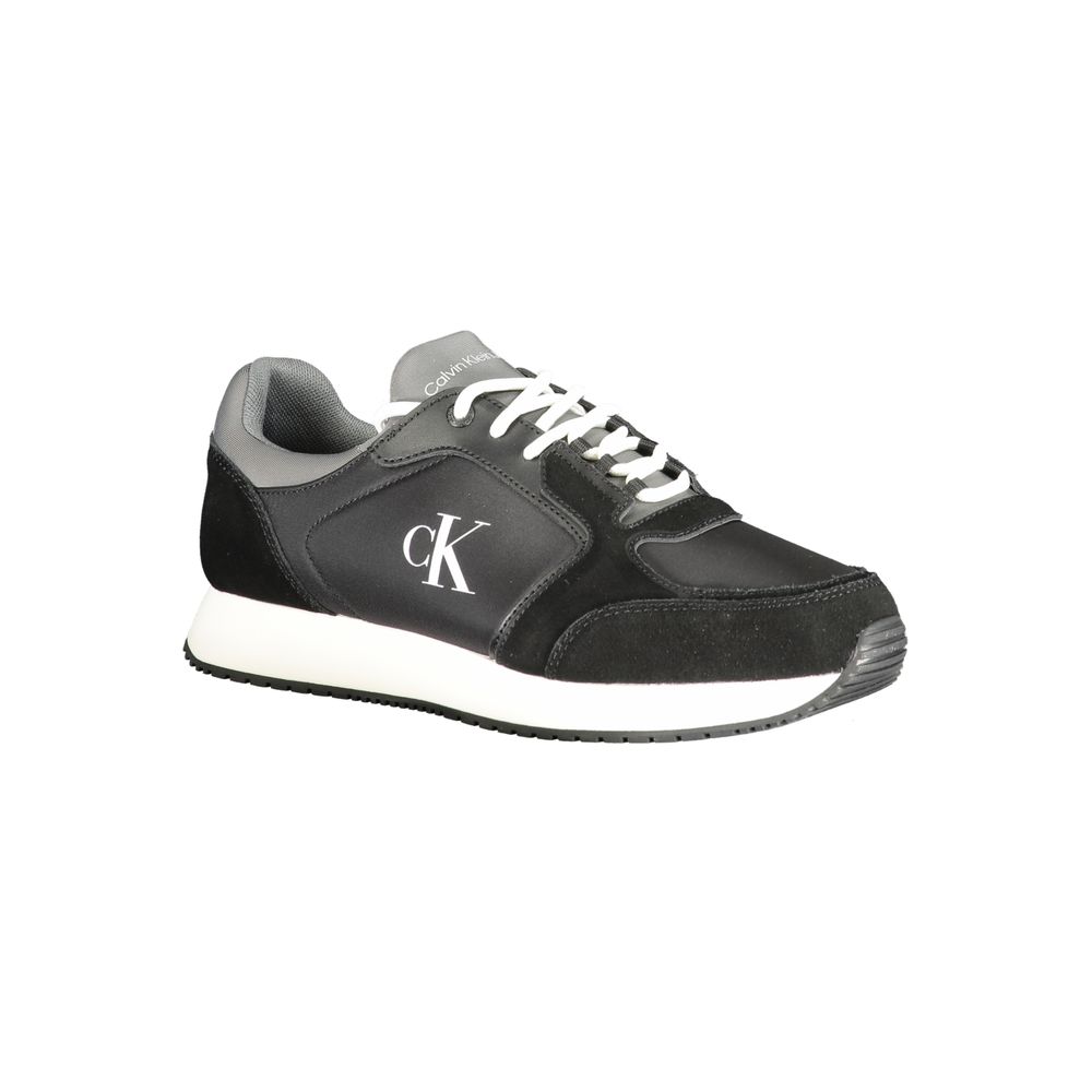 Calvin Klein Herren-Sneaker aus schwarzem Leder