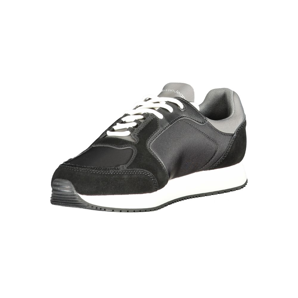 Calvin Klein Herren-Sneaker aus schwarzem Leder